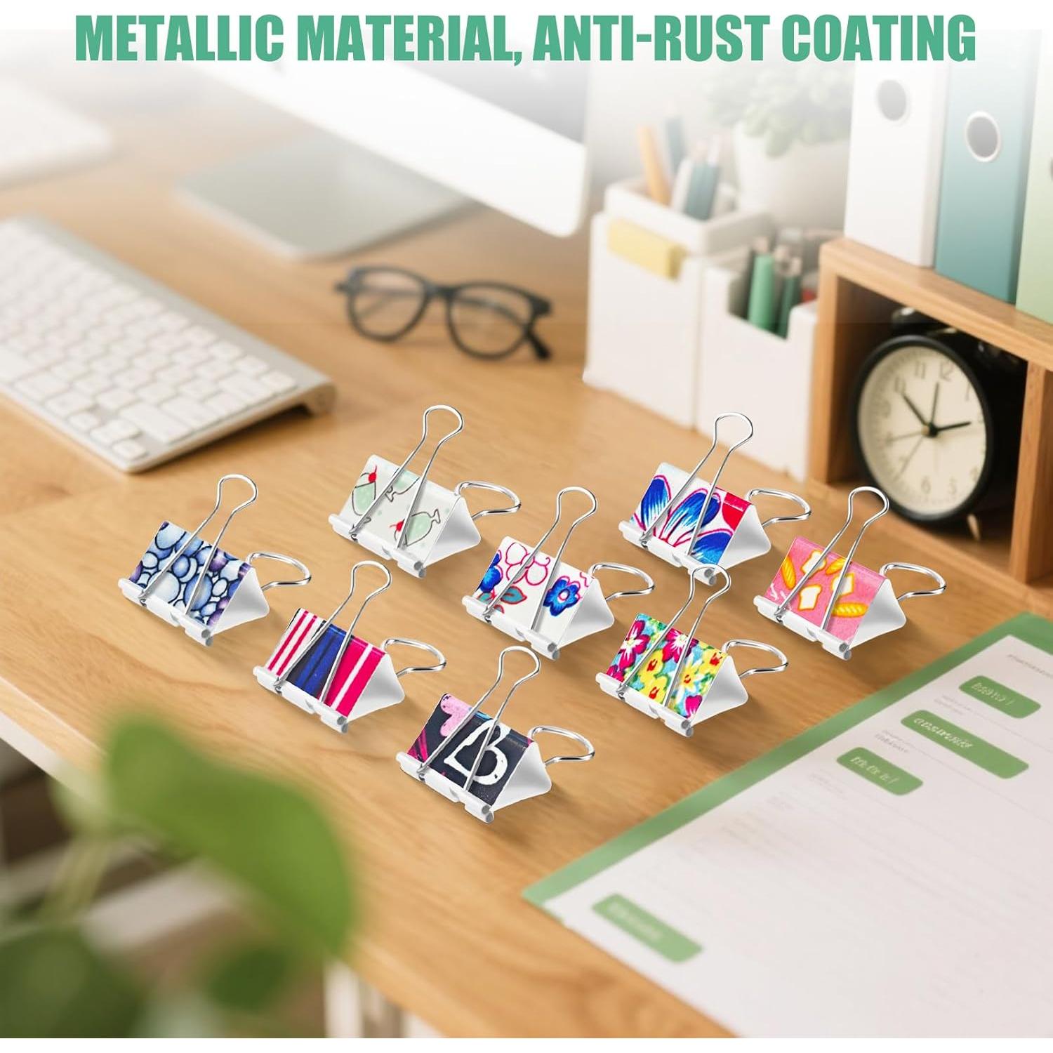 Mini Carpetas Clips de Acero Inoxidable MbsaAO 24 Piezas 6 Colores