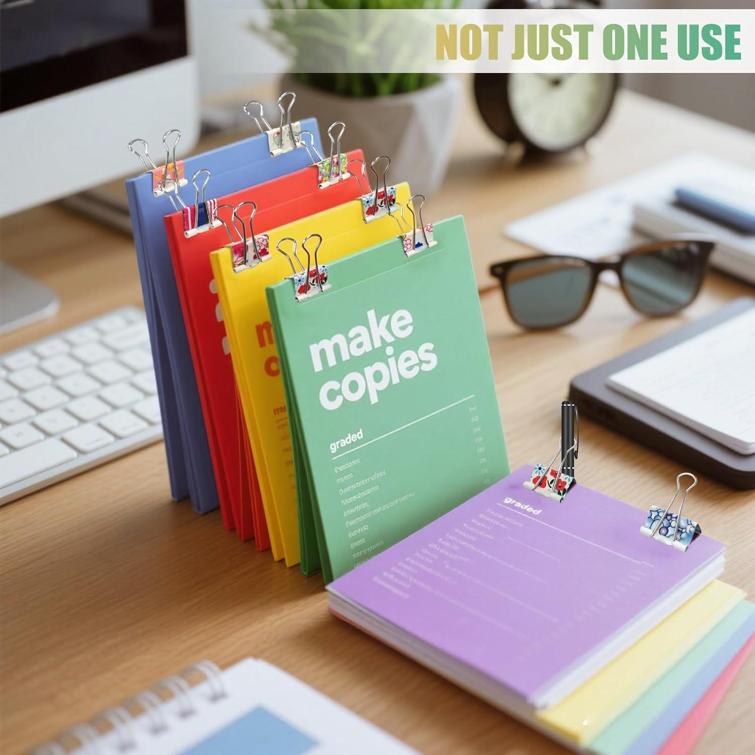 Mini Carpetas Clips de Acero Inoxidable MbsaAO 24 Piezas 6 Colores