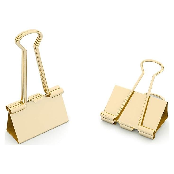 Clip de Carpeta Mini Metal Dorado nctinystore 40 Unidades