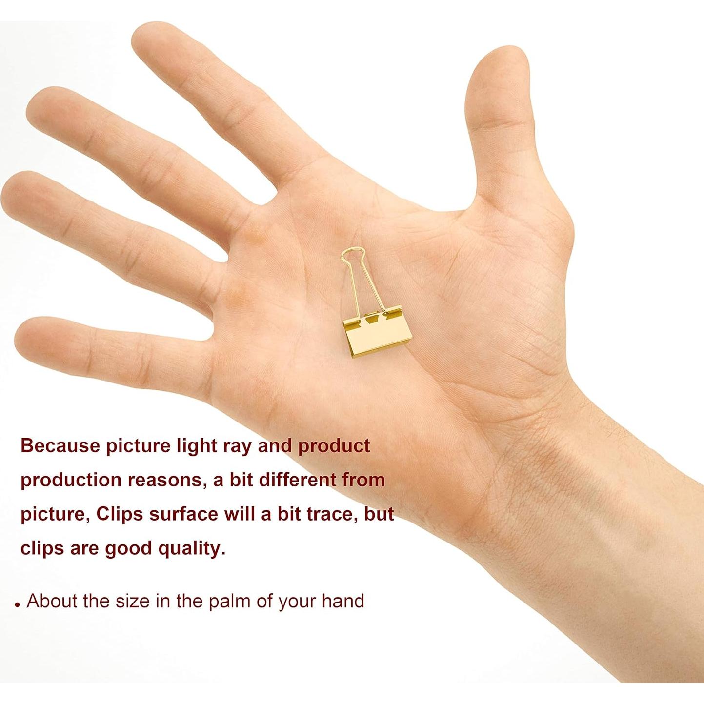 Clip de Carpeta Mini Metal Dorado nctinystore 40 Unidades