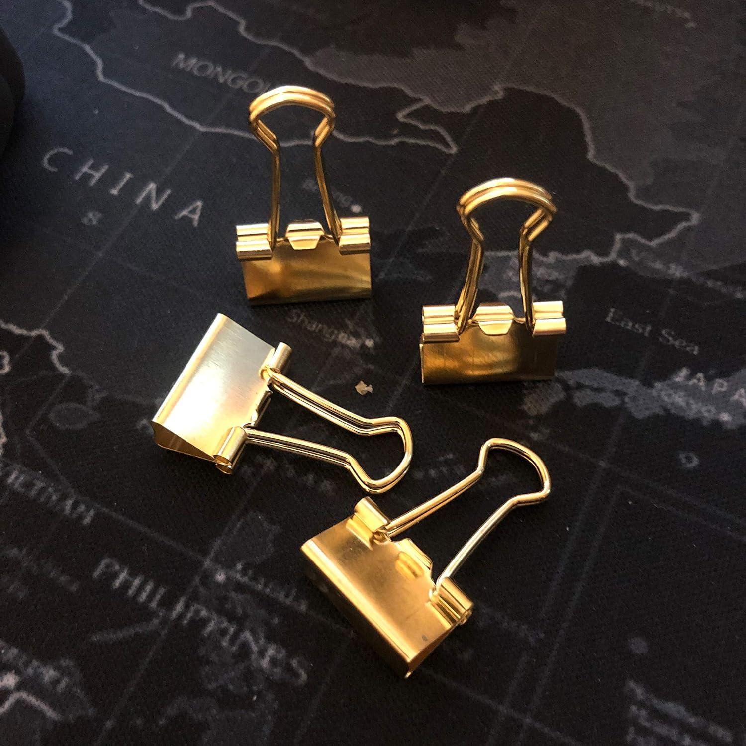 Clip de Carpeta Mini Metal Dorado nctinystore 40 Unidades