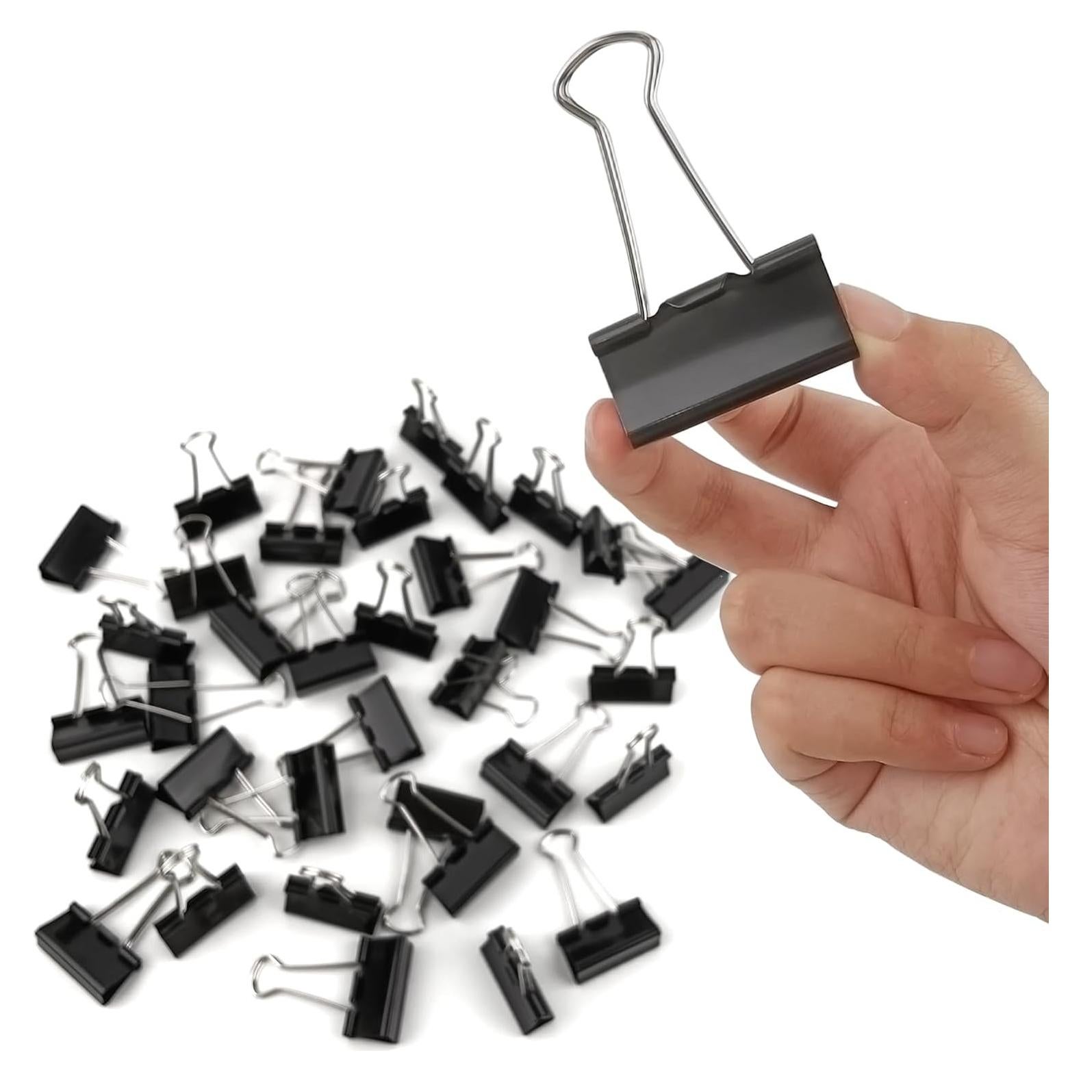 Clips de Carpeta Grandes DSTELIN 41mm Paquete de 36 Negros