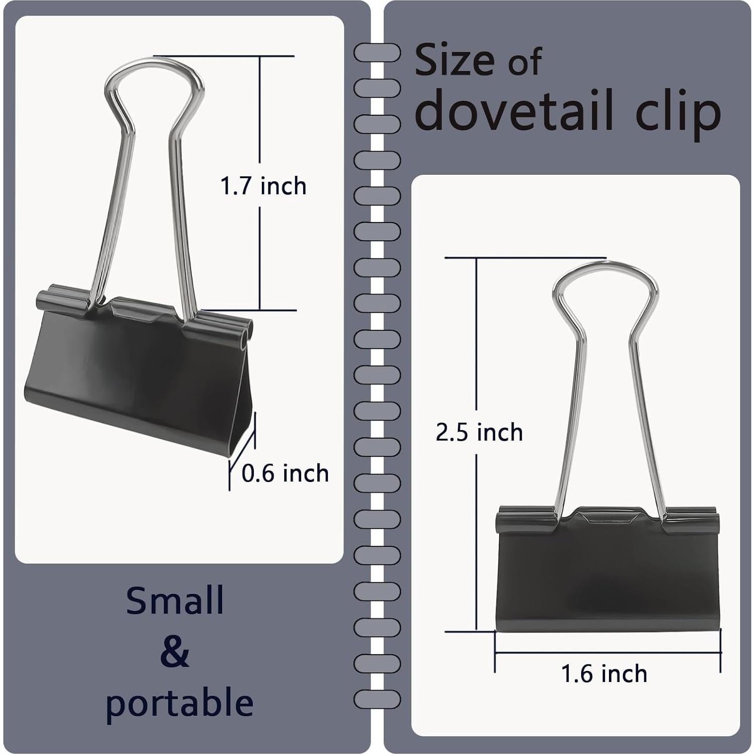 Clips de Carpeta Grandes DSTELIN 41mm Paquete de 36 Negros