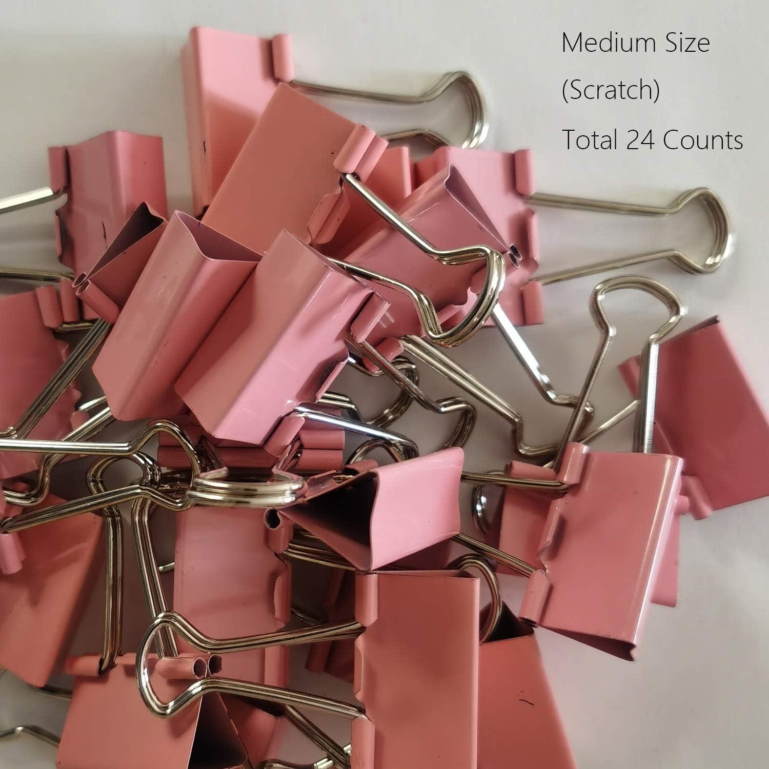 Clip de carpeta mediano rosa nctinystore 32 mm 24 PCS