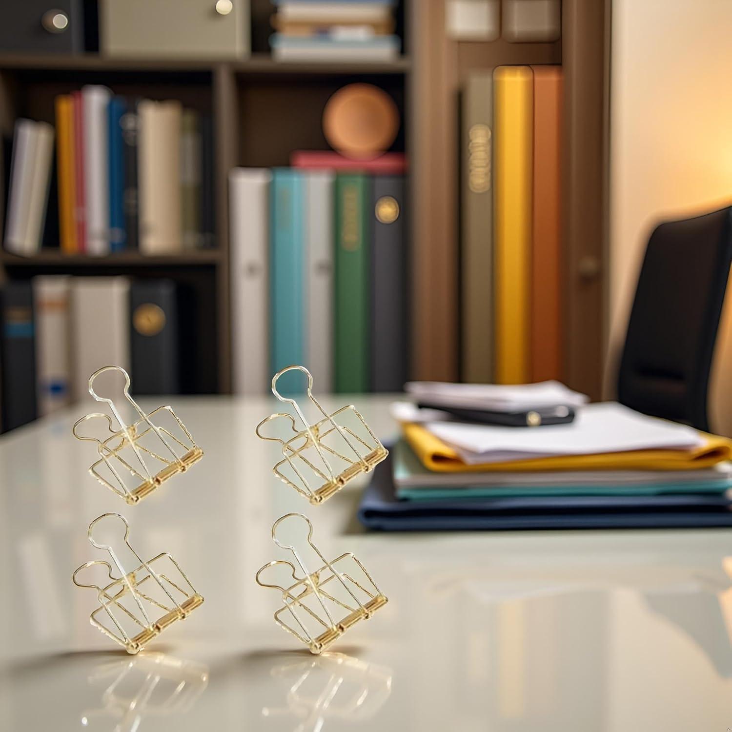 Clips de Papel Dorados WNHNO 51mm - Set de 4 Pcs