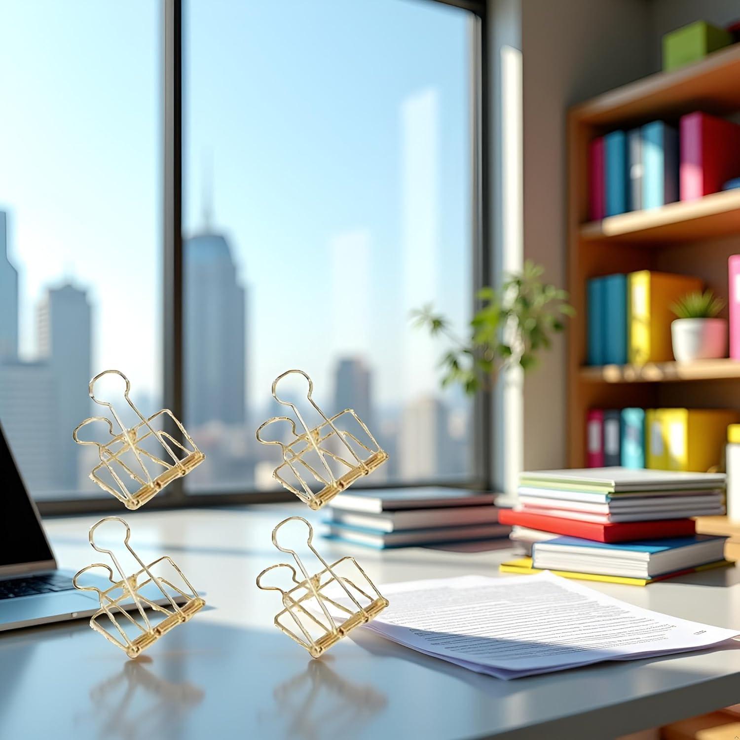 Clips de Papel Dorados WNHNO 51mm - Set de 4 Pcs