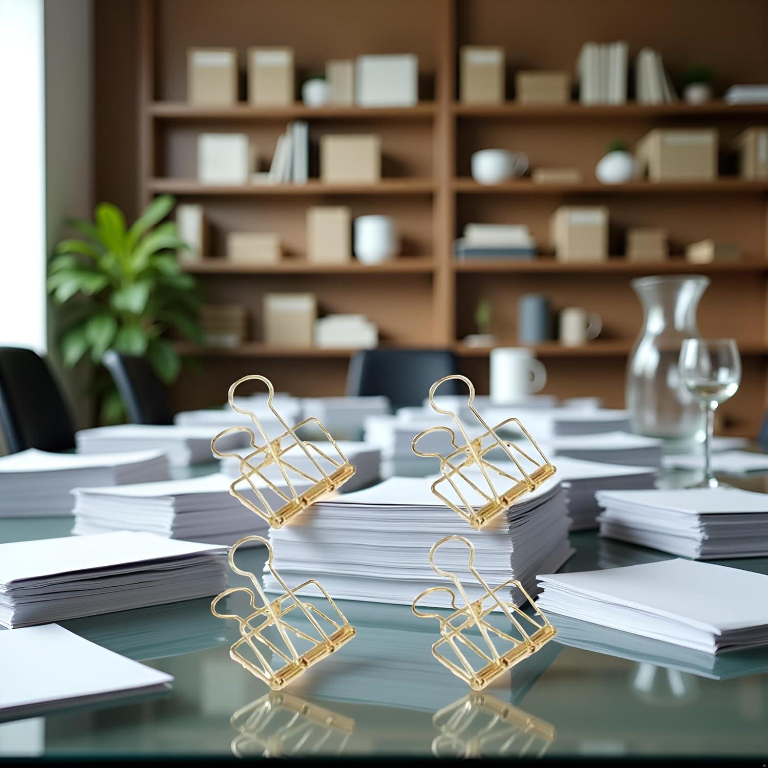 Clips de Papel Dorados WNHNO 51mm - Set de 4 Pcs