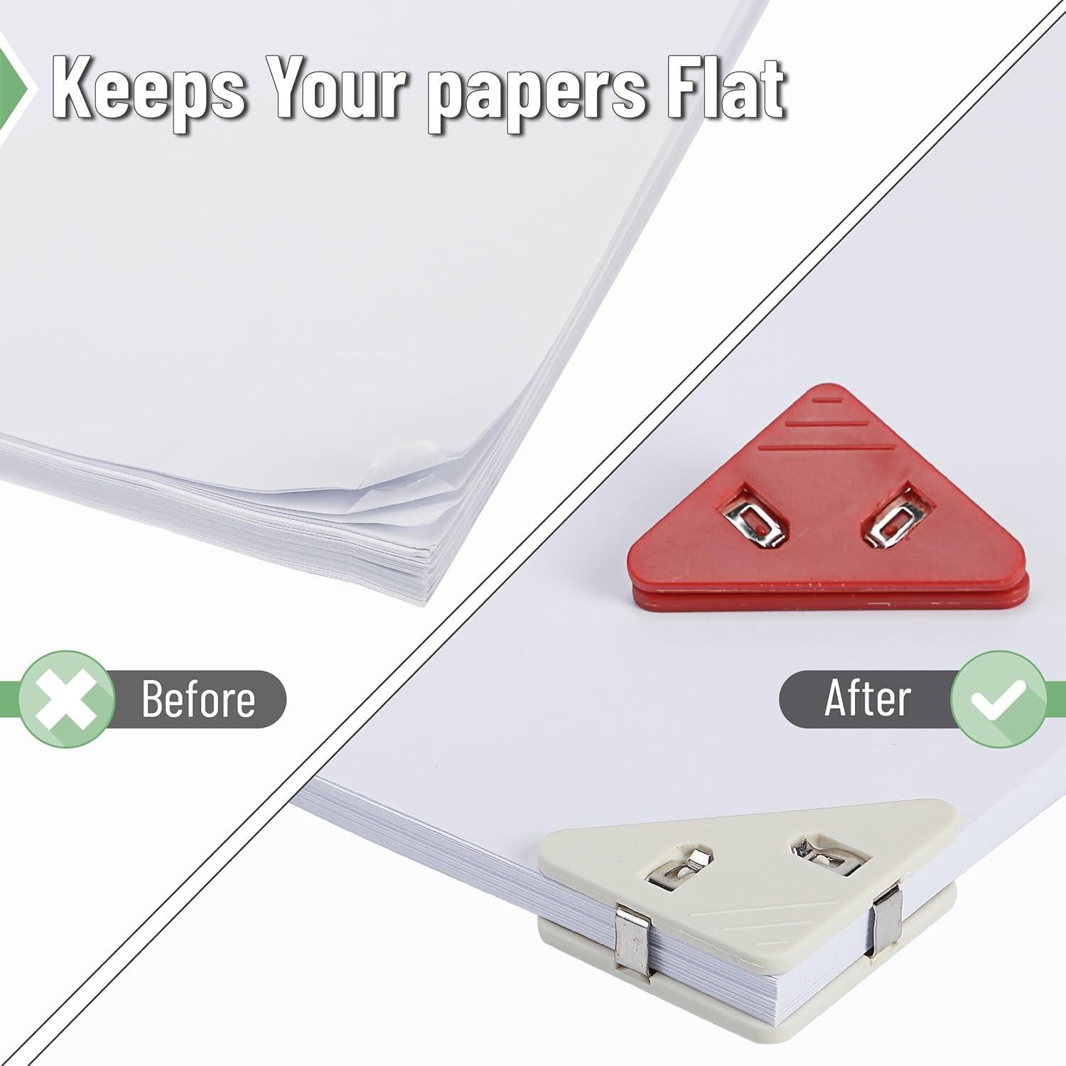 Clips de Papel de Esquina Mr. Pen - Paquete de 20, 4 Colores