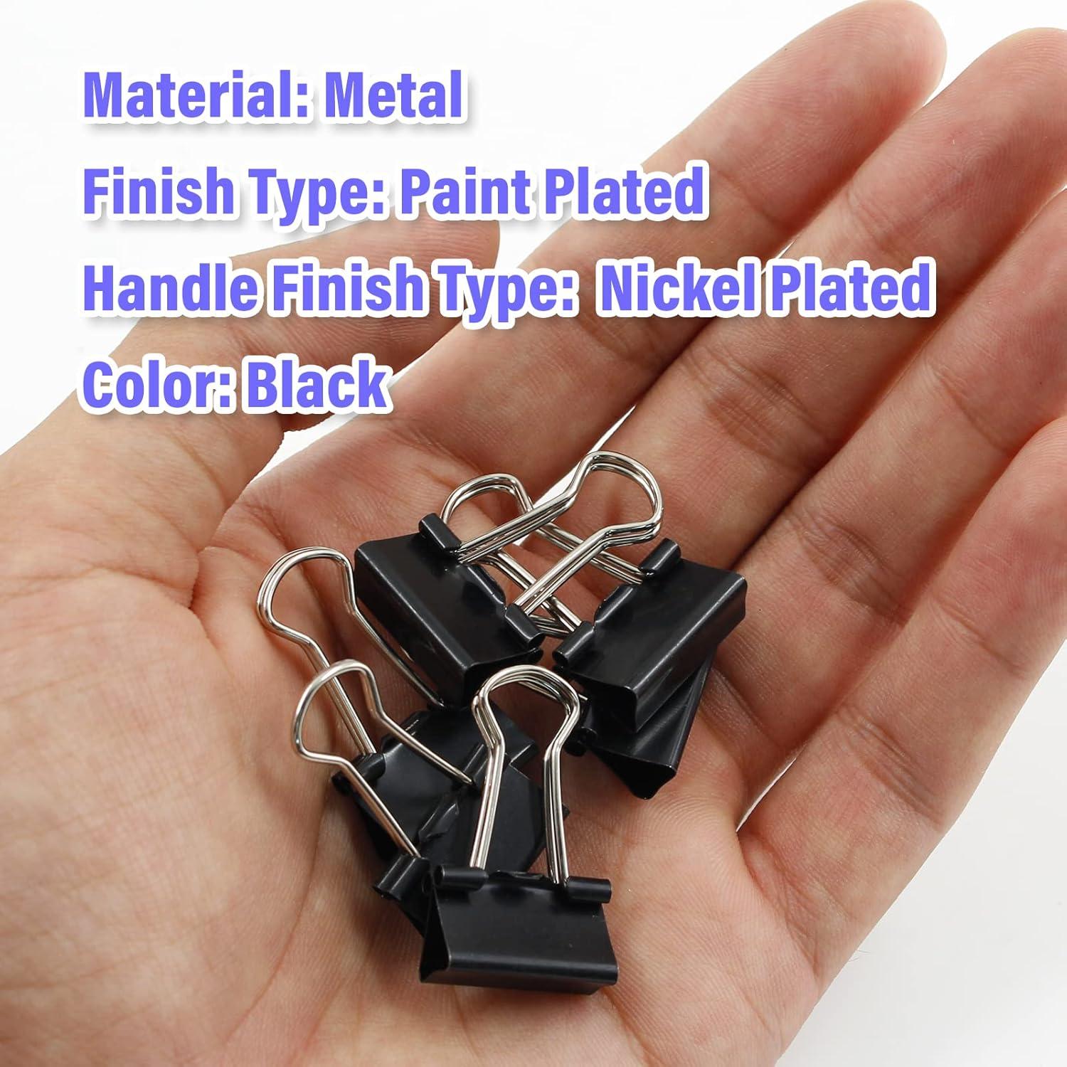 Paquete de 40 Clips de Carpeta Metal Negro 19mm Qjaiune