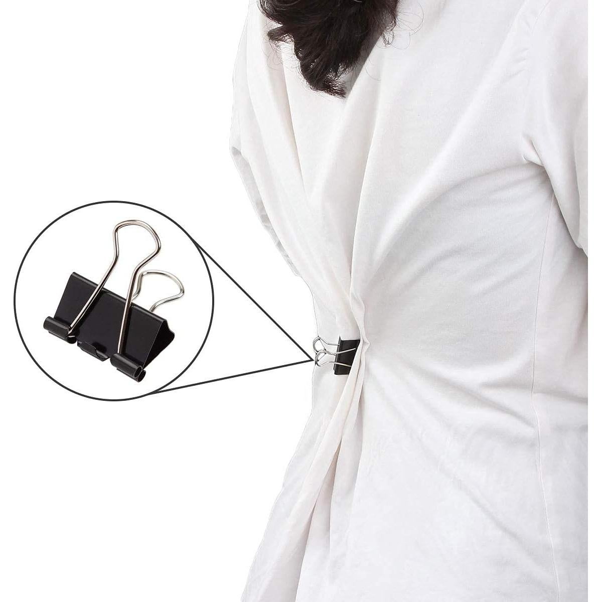 144 Clips de Carpeta ZIQI 25mm Negros Reutilizables de Acero