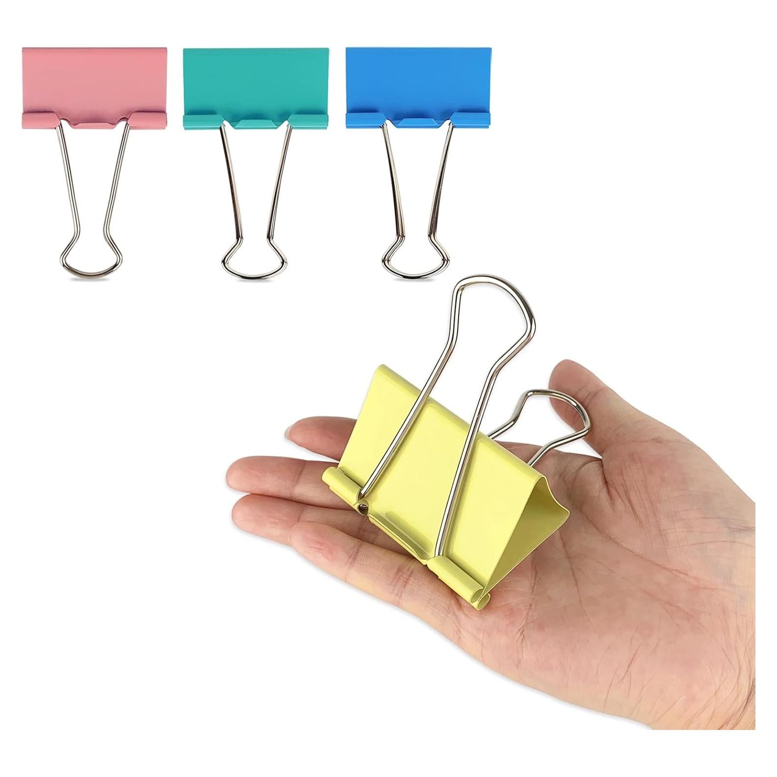 Clips de Carpeta Extra Grandes Ykimok 60 mm - Paquete de 8 Colores