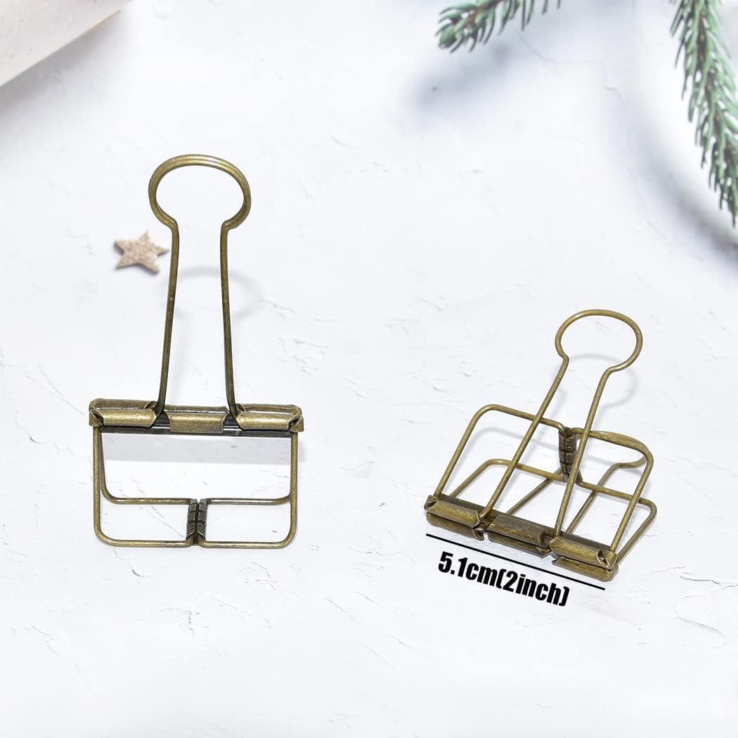 Clip de Carpeta Extra Grande Zoohot 51 mm Bronce 15 Piezas