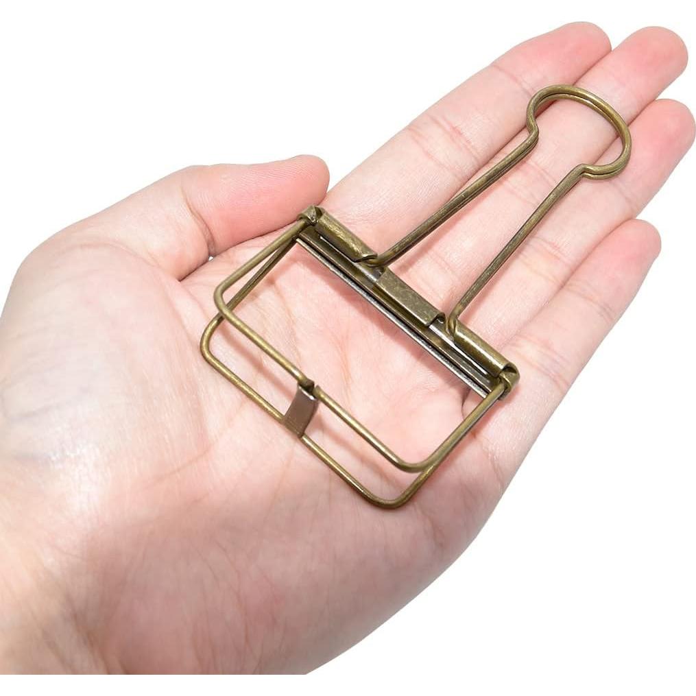 Clip de Carpeta Extra Grande Zoohot 51 mm Bronce 15 Piezas