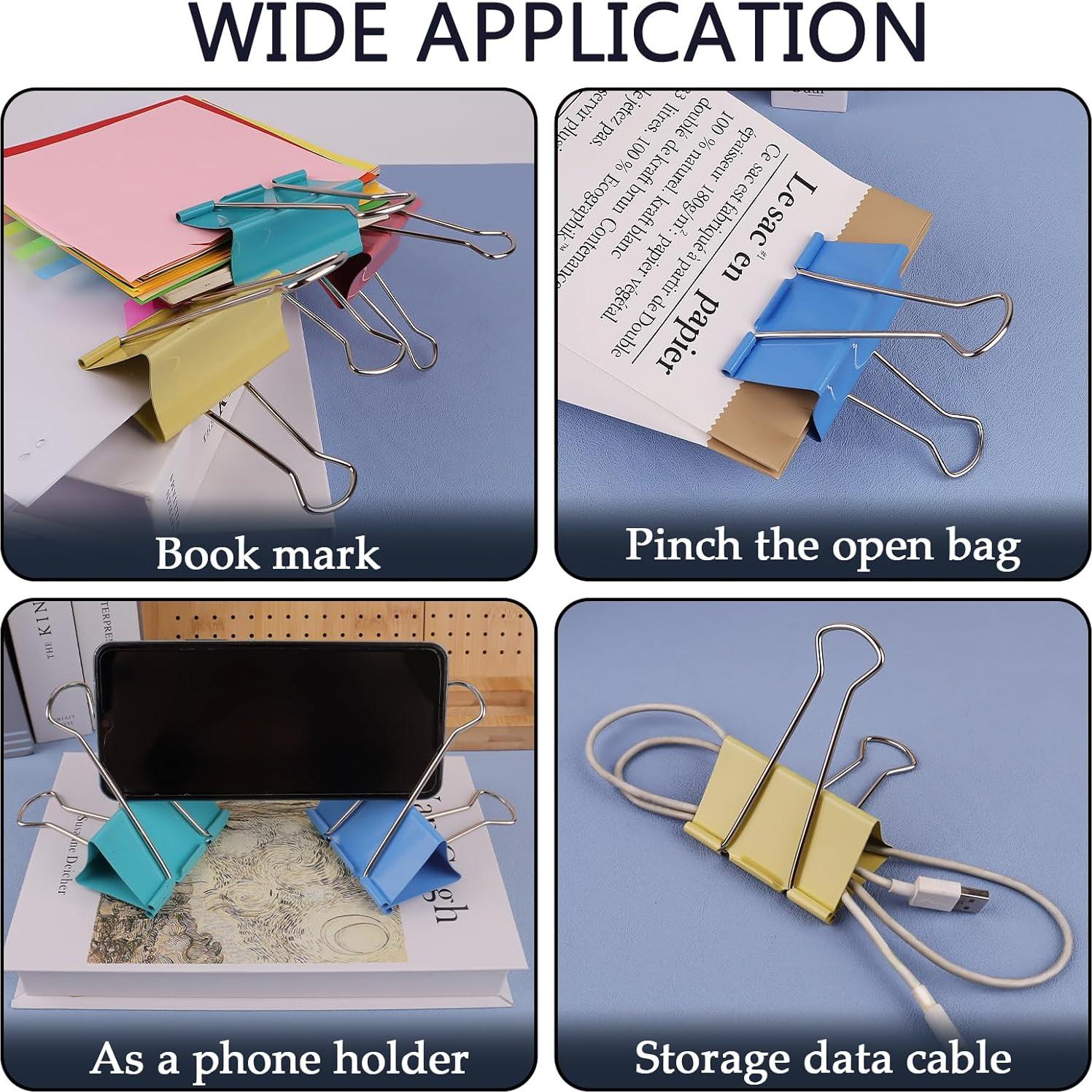 Clip de carpeta jumbo Ykimok 7.62 cm colores variados - 8 unidades