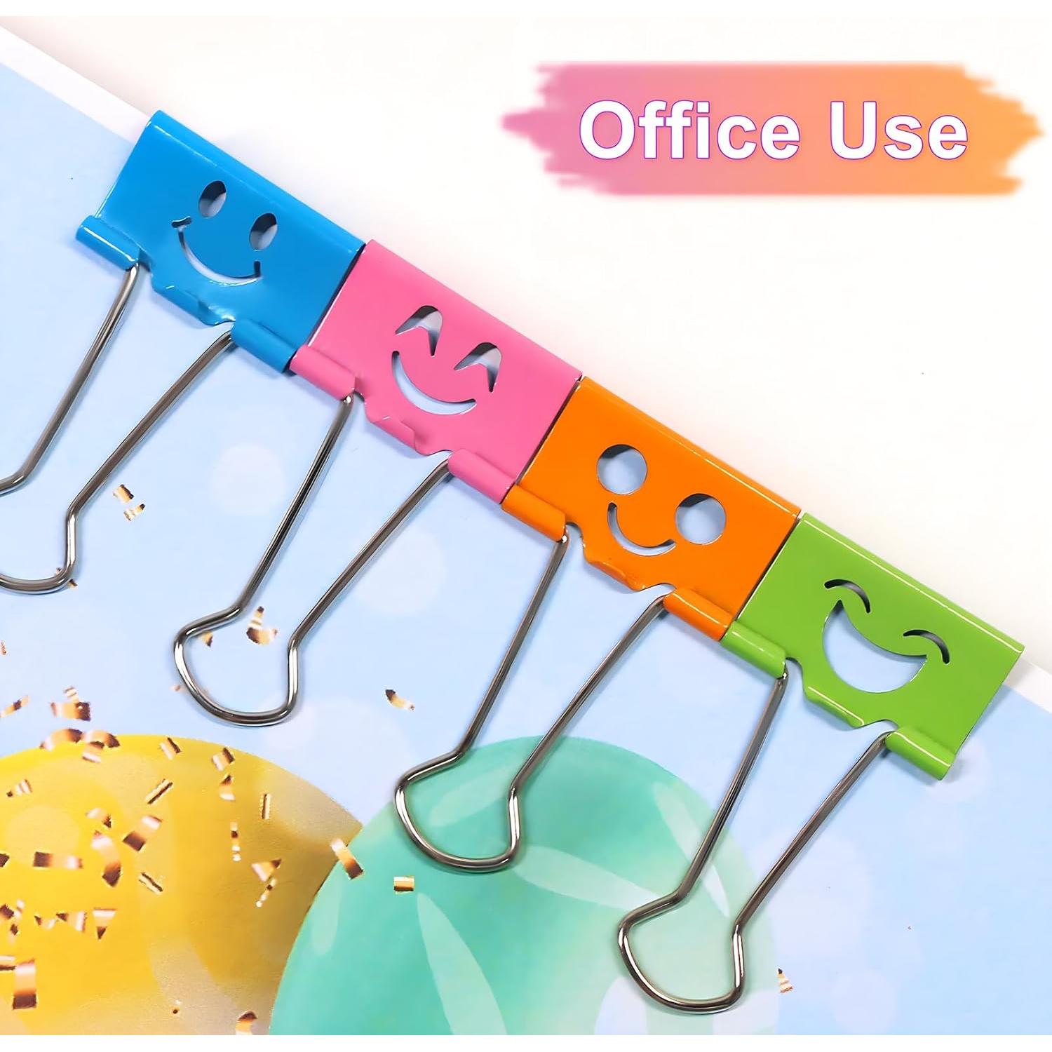 Clips de Papel Binder Sonrientes Coideal - 100 Pcs 19mm y 25mm