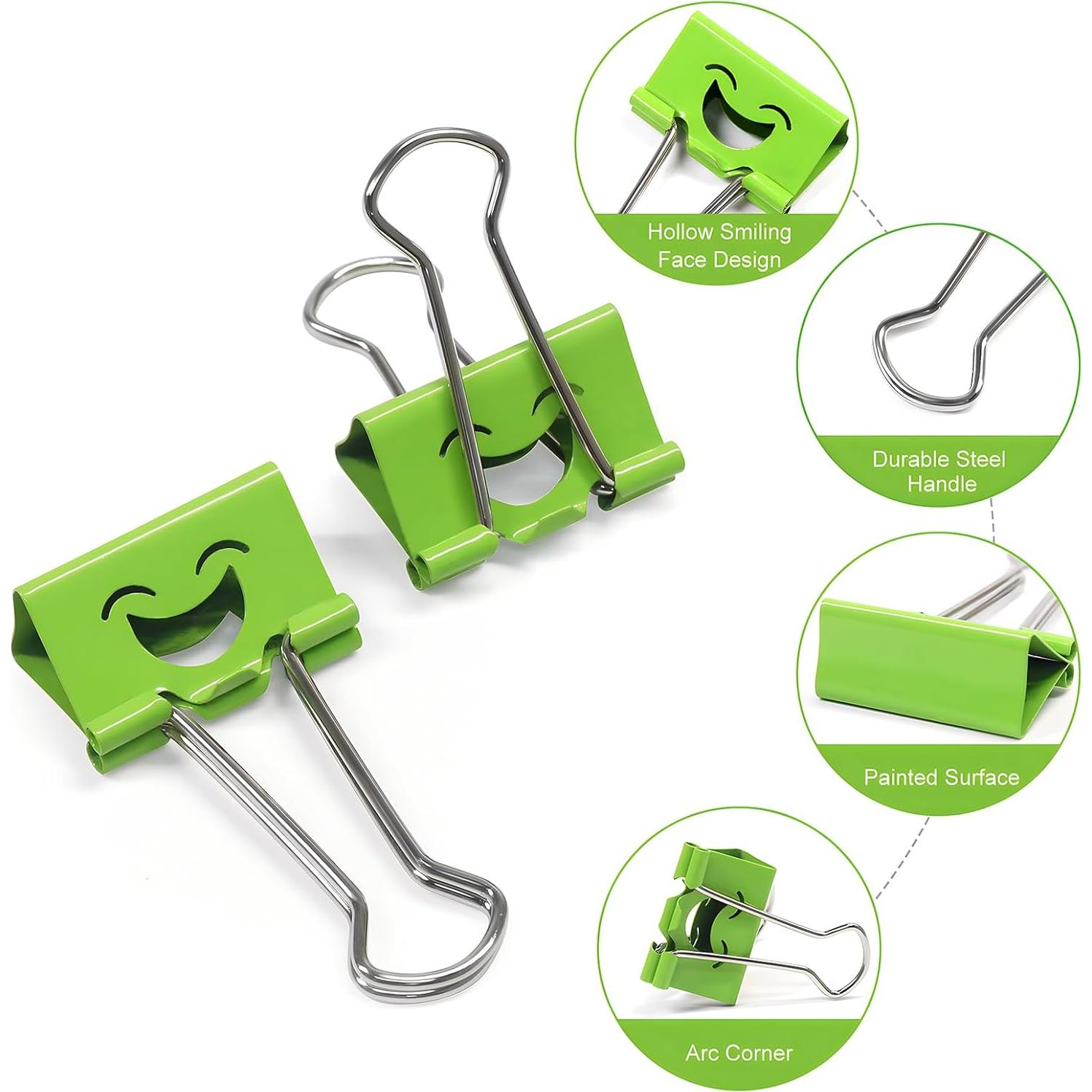 Clips de Papel Binder Sonrientes Coideal - 100 Pcs 19mm y 25mm