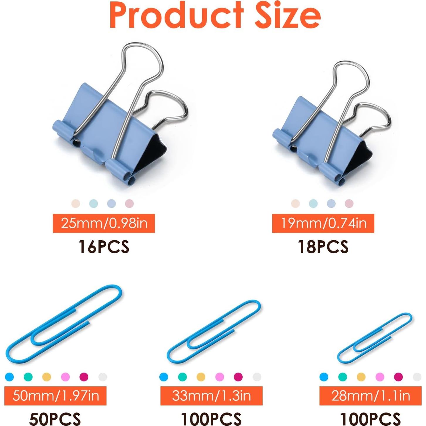 Conjunto de Clips de Oficina Tsondeku 284 Pcs Coloridos