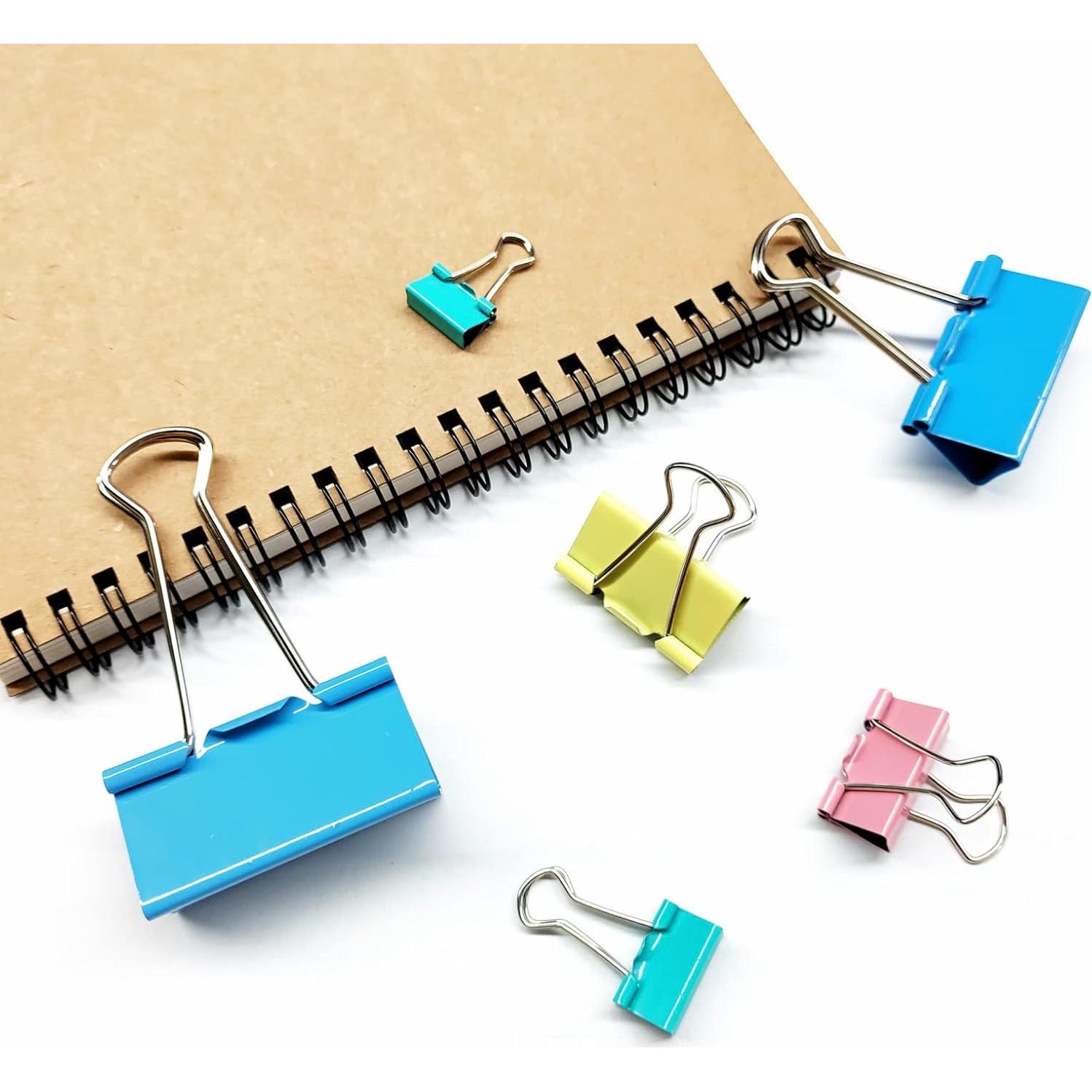 100 Clips de Carpeta de Colores Ykimok - 6 Tamaños Asortidos