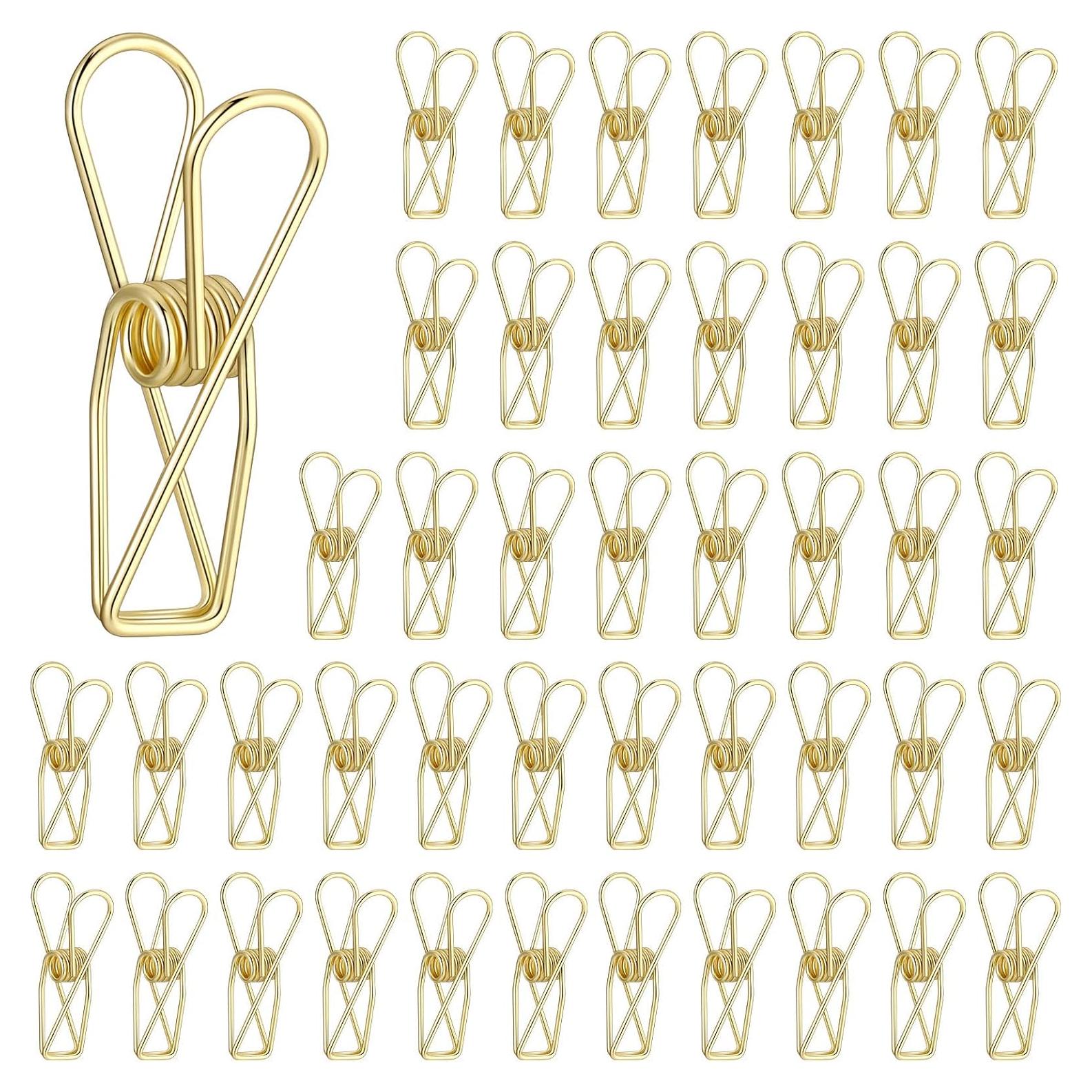 Clips de Oficina Dorados Sabary - 50 Piezas Metal 3.2 cm