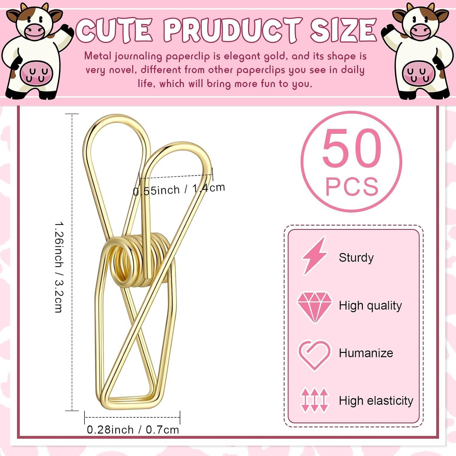 Clips de Oficina Dorados Sabary - 50 Piezas Metal 3.2 cm