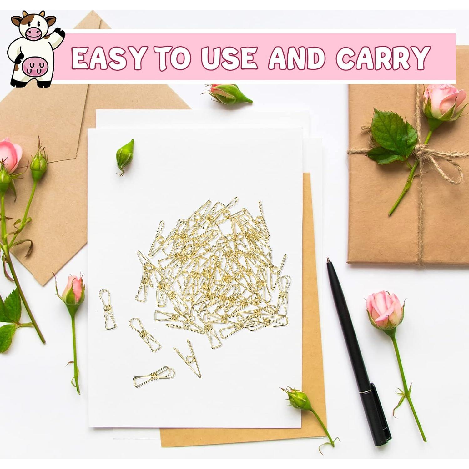 Clips de Oficina Dorados Sabary - 50 Piezas Metal 3.2 cm