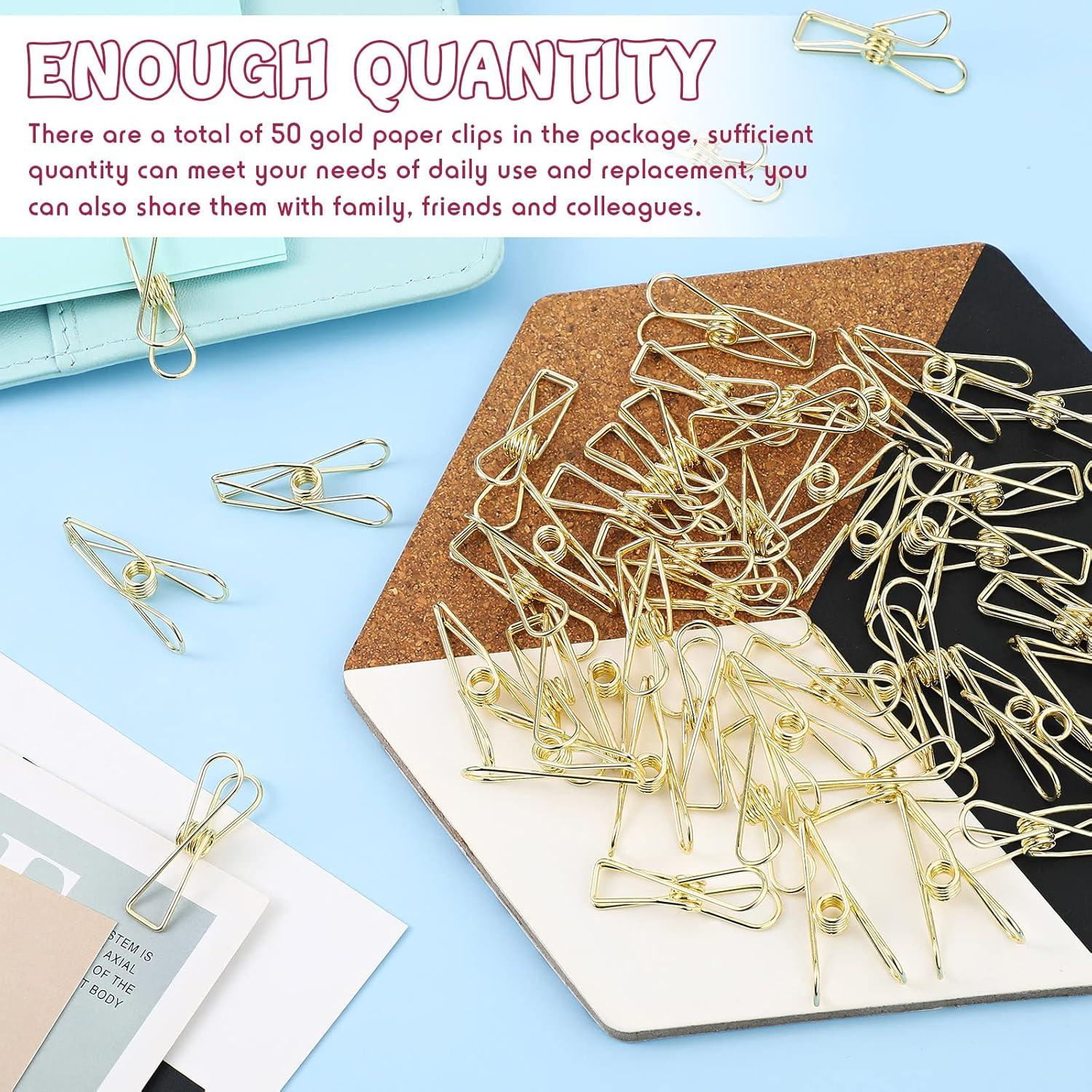 Clips de Oficina Dorados Sabary - 50 Piezas Metal 3.2 cm