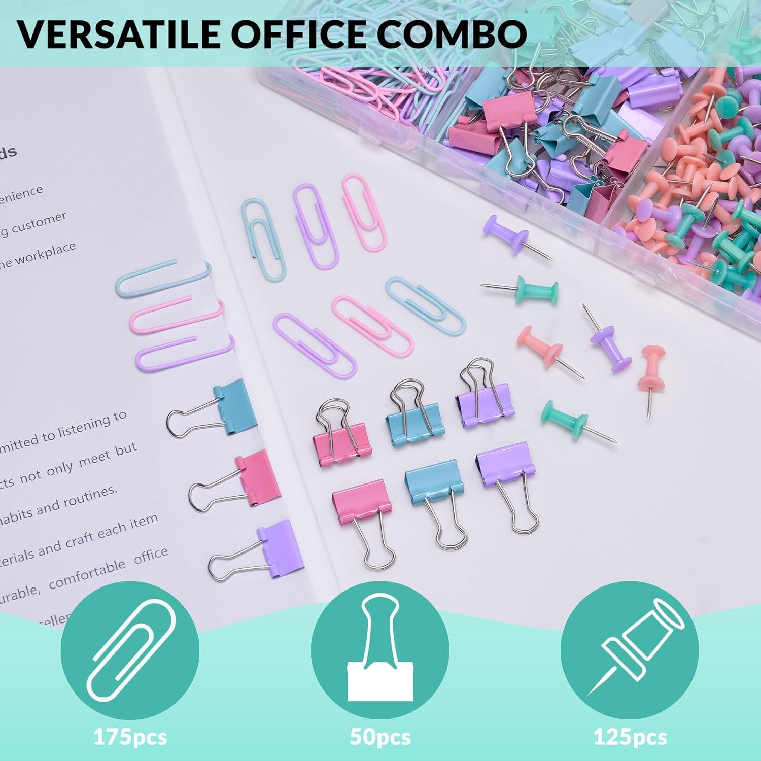 350 Clips de Papel y Chinchetas LincOficey - Suministros de Oficina