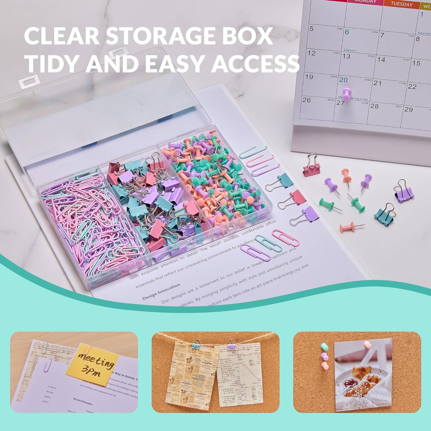 350 Clips de Papel y Chinchetas LincOficey - Suministros de Oficina