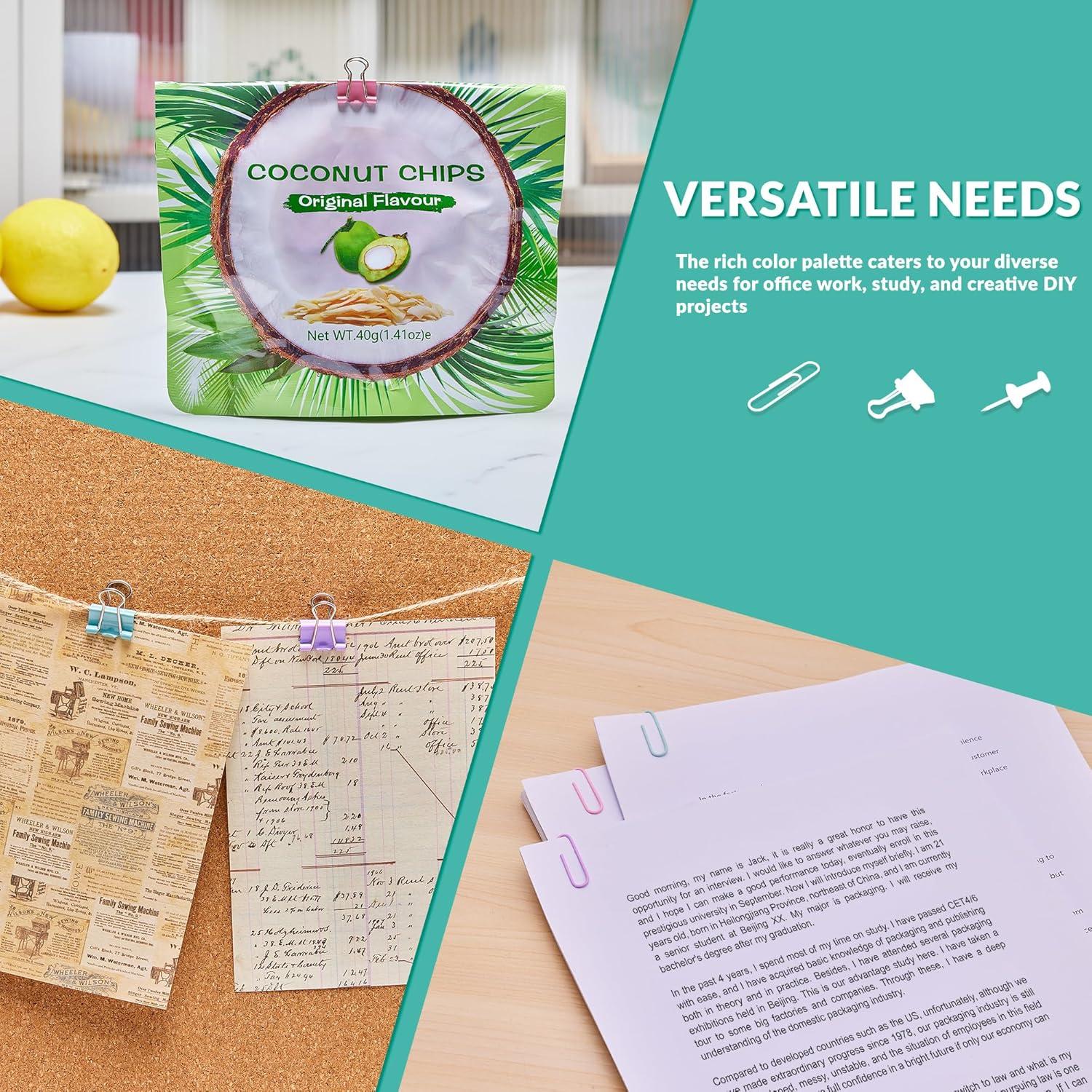 350 Clips de Papel y Chinchetas LincOficey - Suministros de Oficina