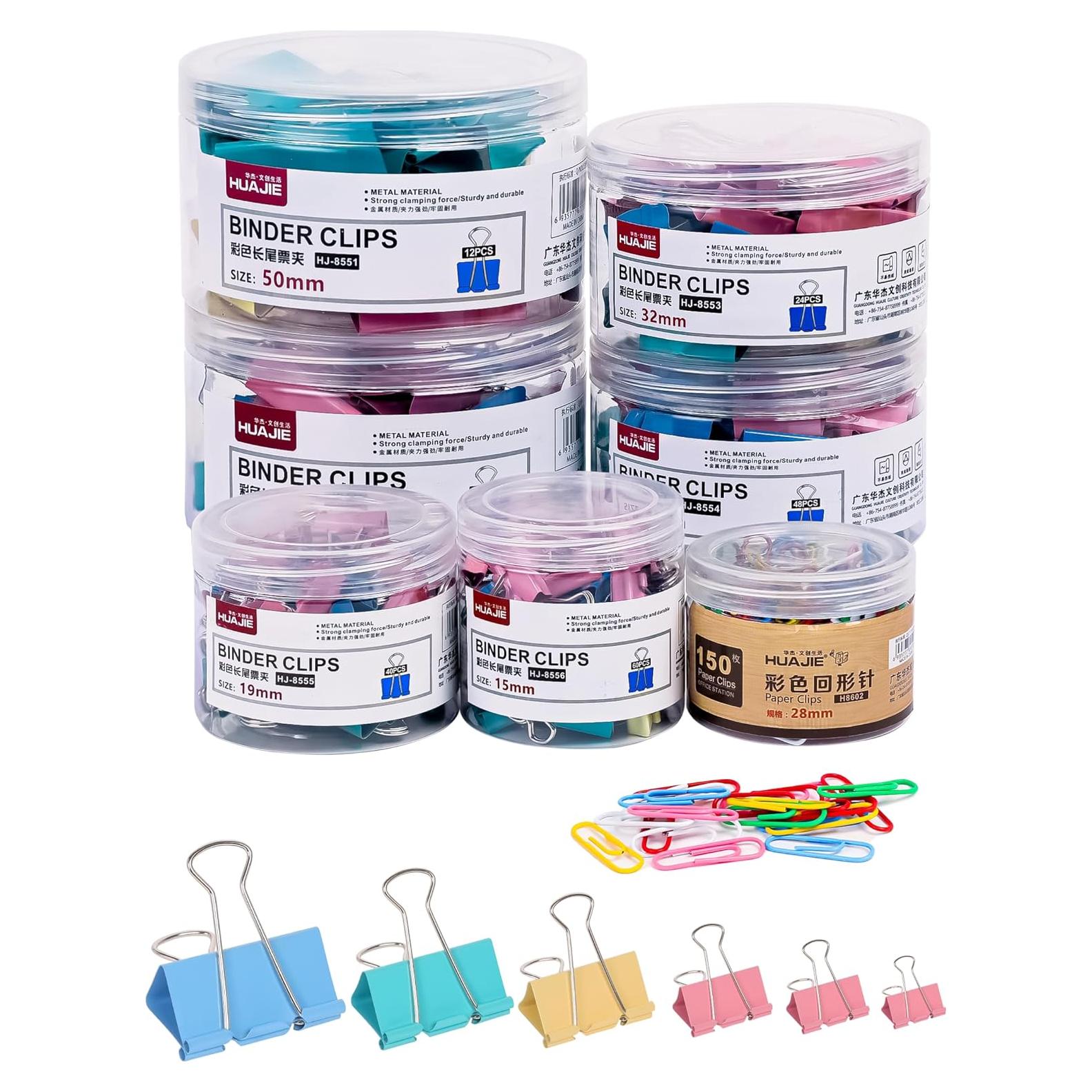 Combo de Clips de Carpeta y Papel WORPSON 208 PCS Multicolor