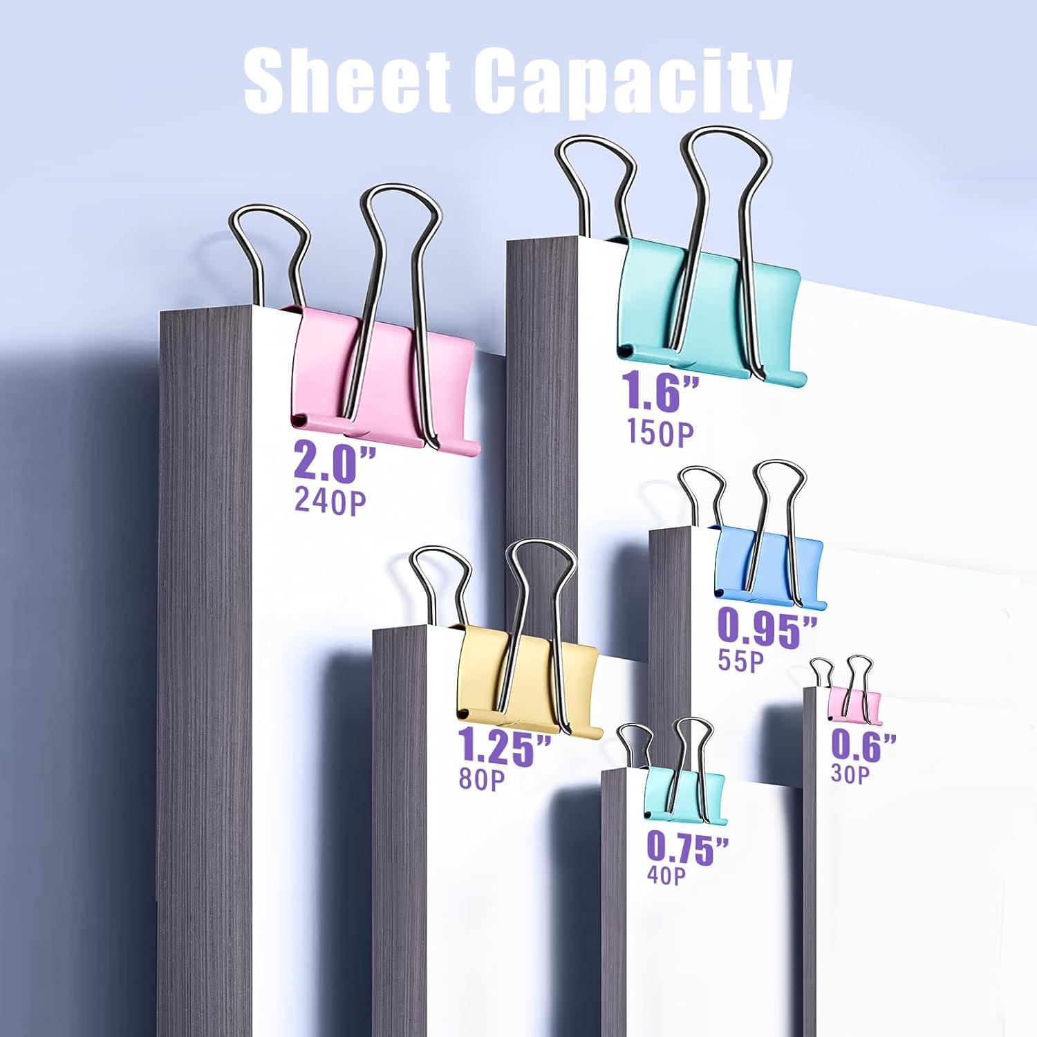 Combo de Clips de Carpeta y Papel WORPSON 208 PCS Multicolor