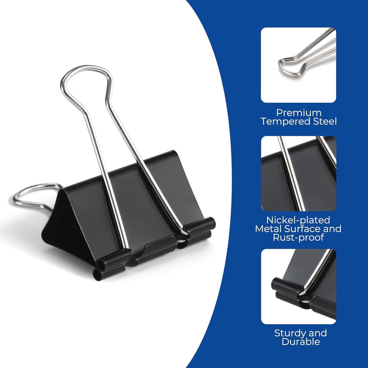 Clips de Papel Medianos Eclirgan 32mm Niquelados - 96 Piezas