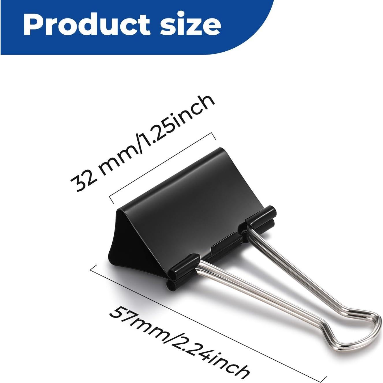 Clips de Papel Medianos Eclirgan 32mm Niquelados - 96 Piezas