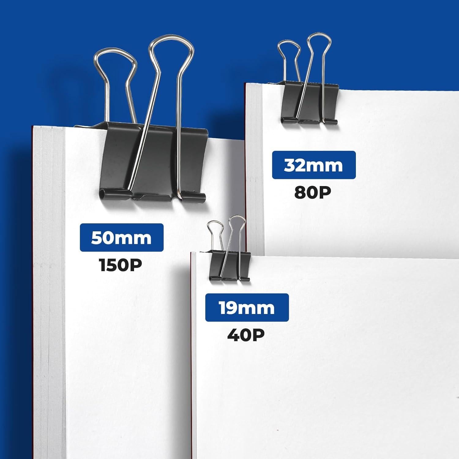 Clips de Papel Medianos Eclirgan 32mm Niquelados - 96 Piezas