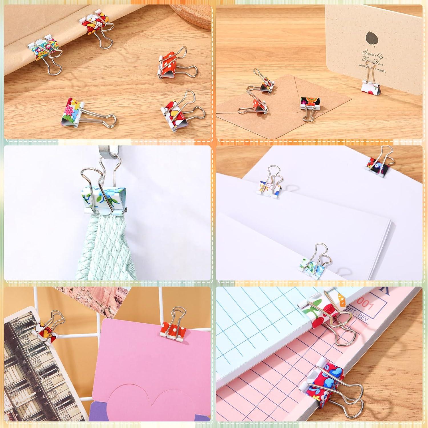 200 Clips de Carpeta Coloridos Humyoun 19mm con Caja Almacenaje