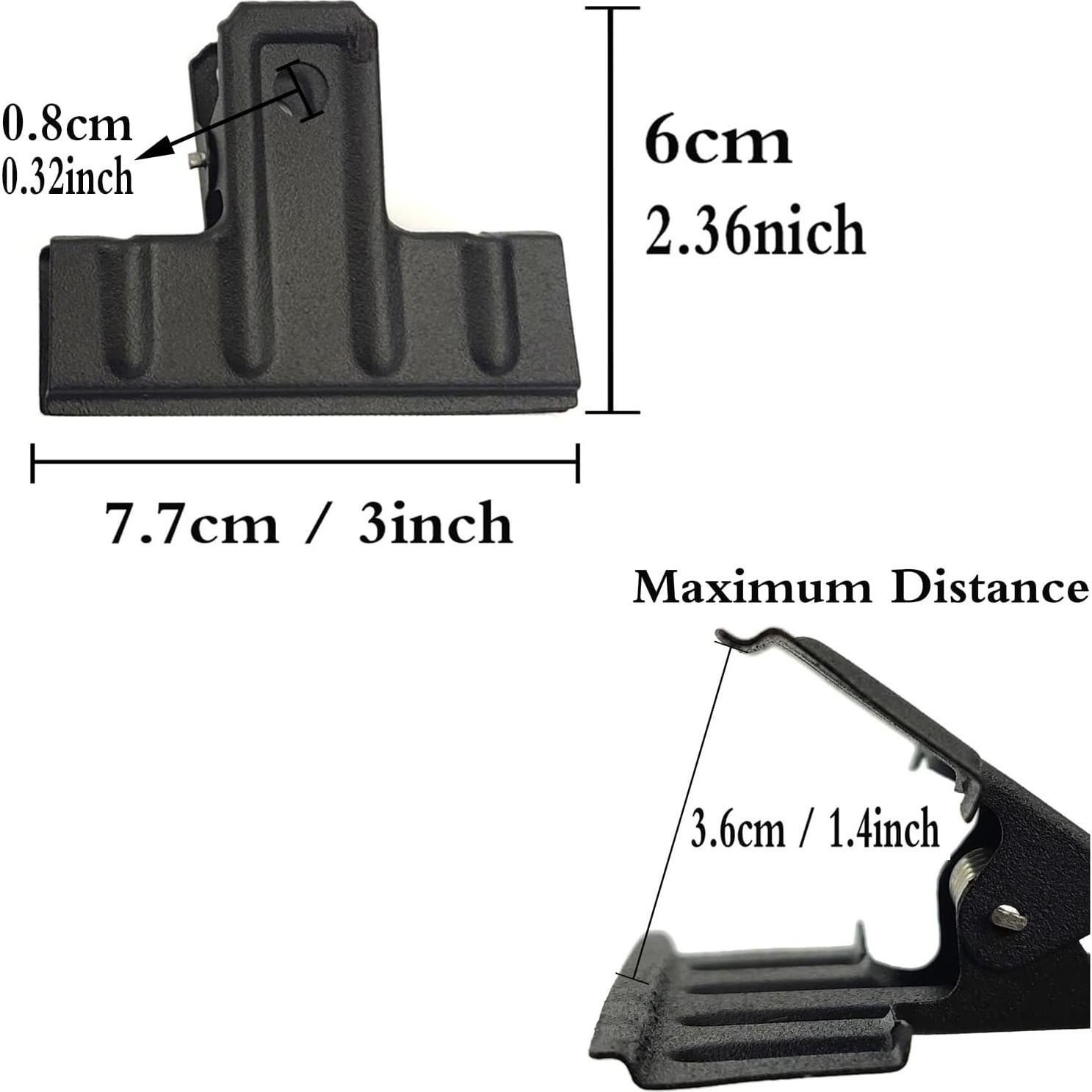 Clips de Carpeta Locci Negros 3" - Paquete de 10 Clips Metálicos