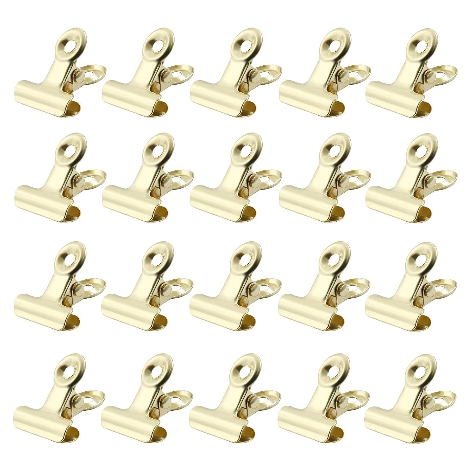 30 Clips de Metal Dorados Bonsicoky 22mm para Oficina y Hogar