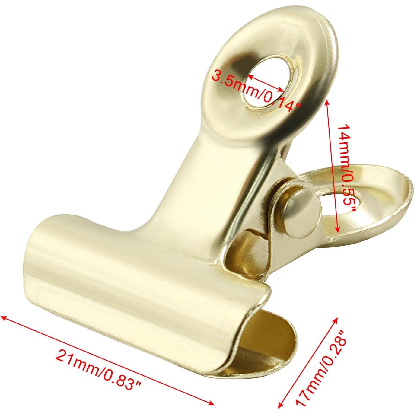 30 Clips de Metal Dorados Bonsicoky 22mm para Oficina y Hogar