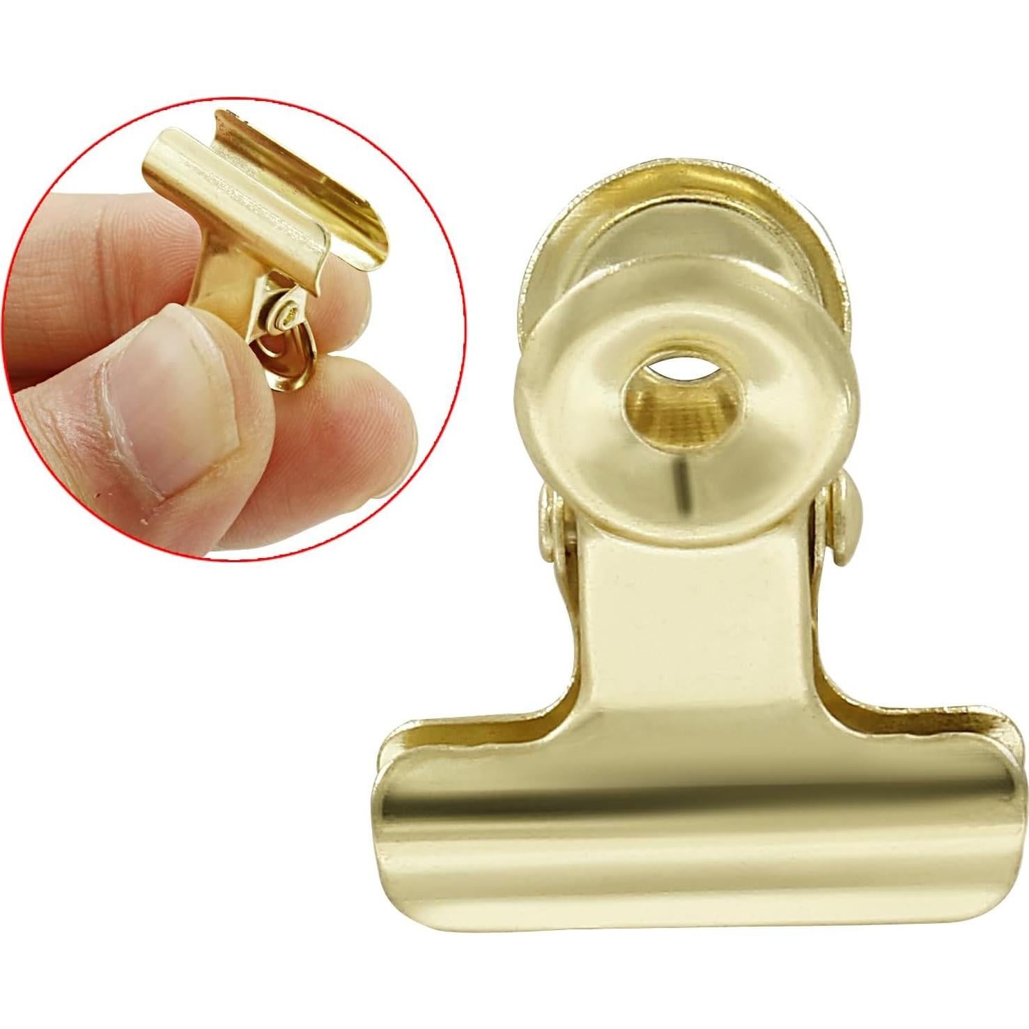 30 Clips de Metal Dorados Bonsicoky 22mm para Oficina y Hogar