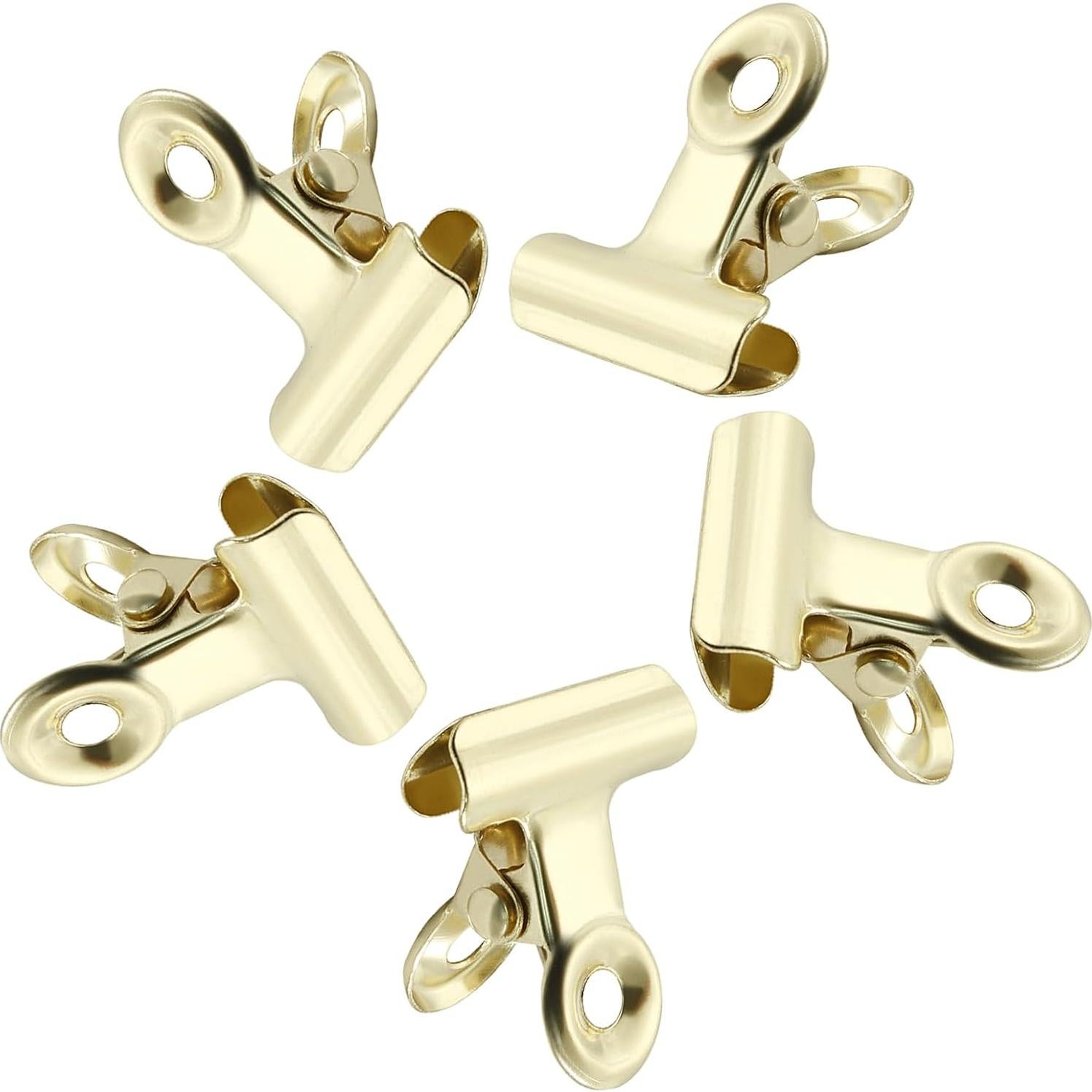 30 Clips de Metal Dorados Bonsicoky 22mm para Oficina y Hogar