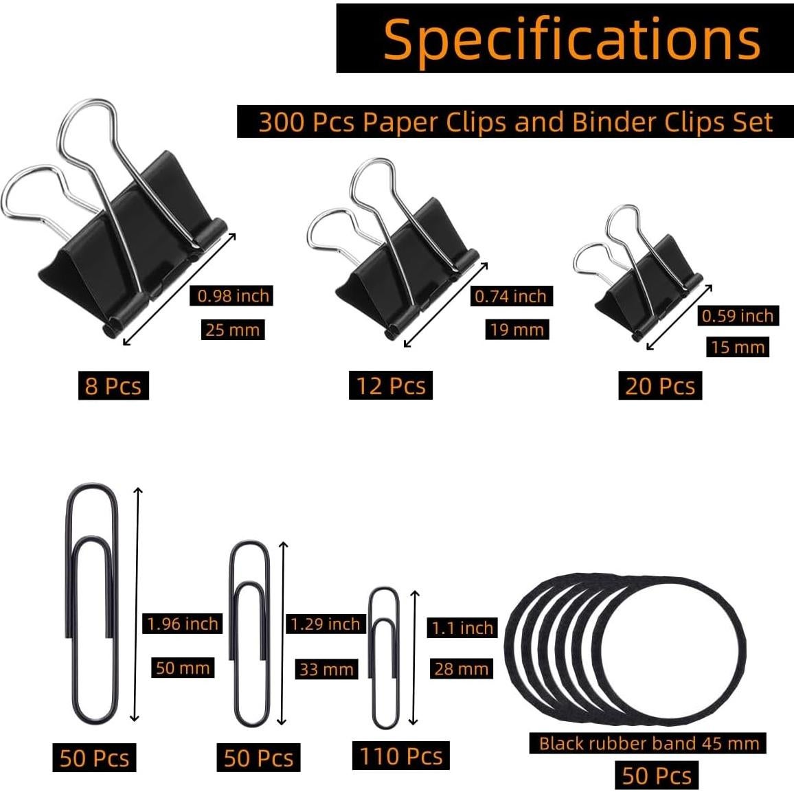 Juego de 300 Clips de Papel y Carpeta MIELIKKE - Variados