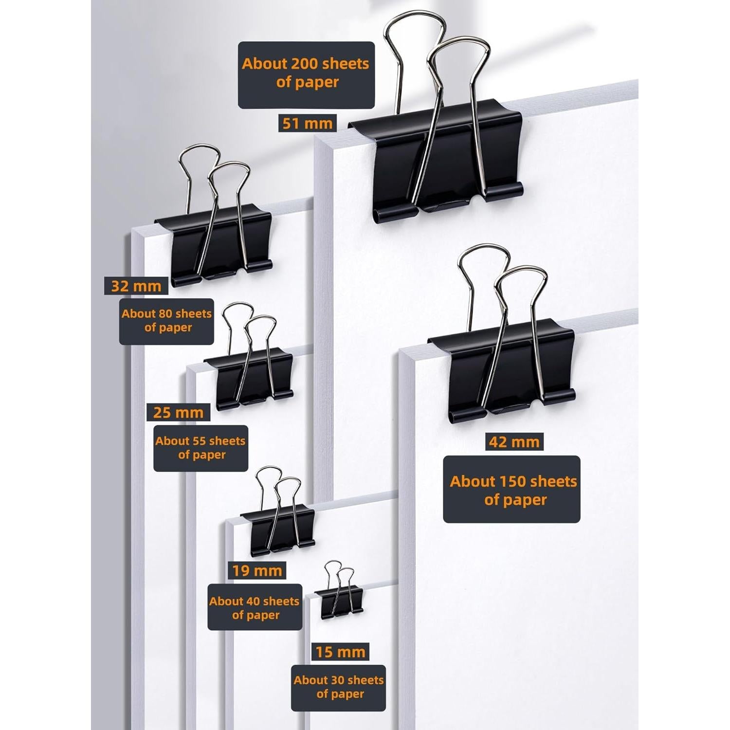 Juego de 300 Clips de Papel y Carpeta MIELIKKE - Variados