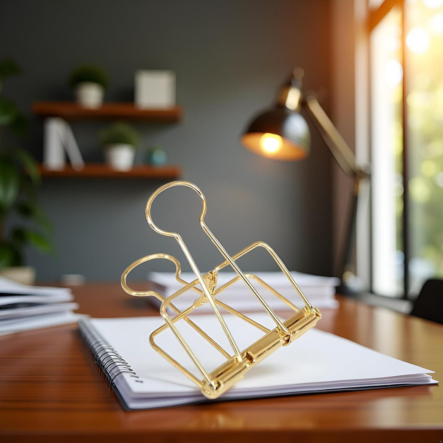 4 Clips de Sujeción Dorados 51mm GANPUB - Diseño Premium