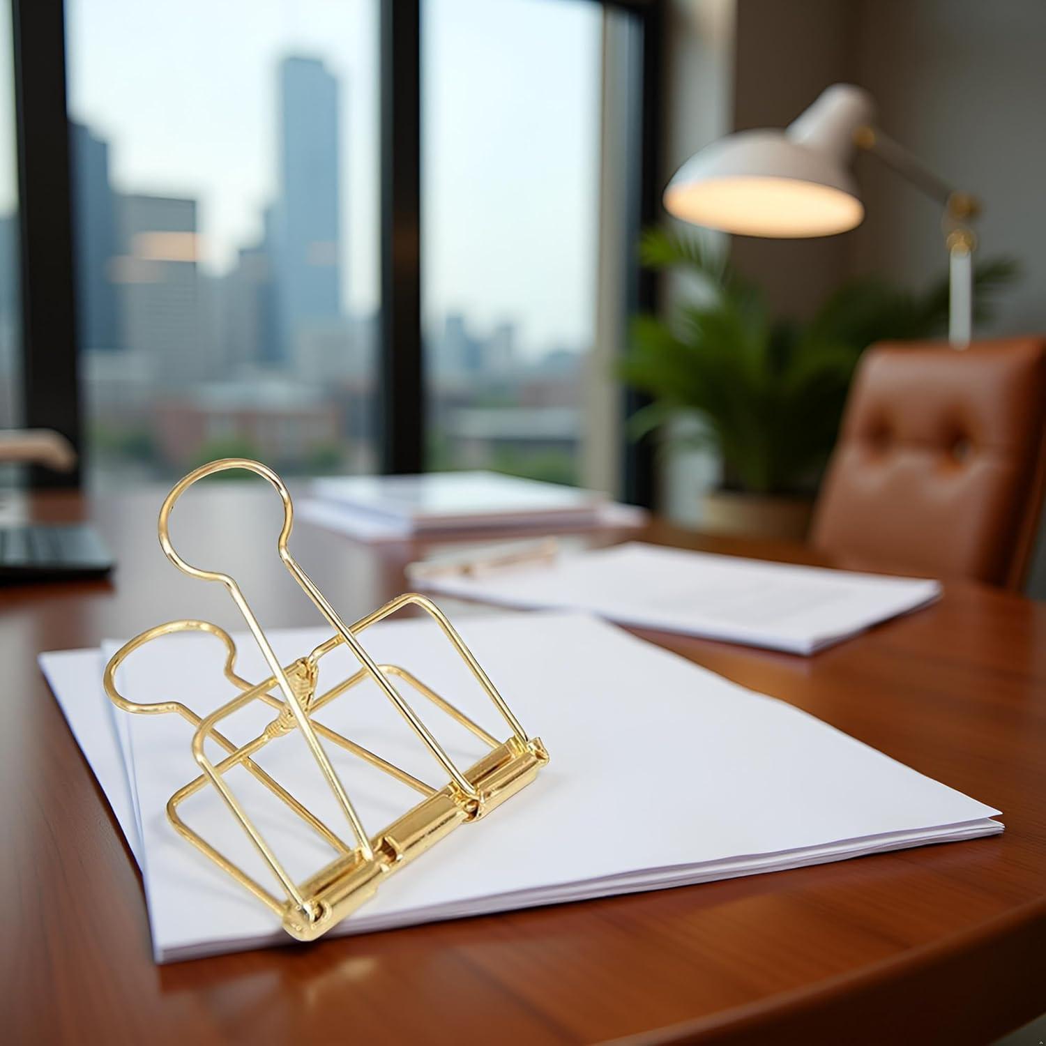 4 Clips de Sujeción Dorados 51mm GANPUB - Diseño Premium