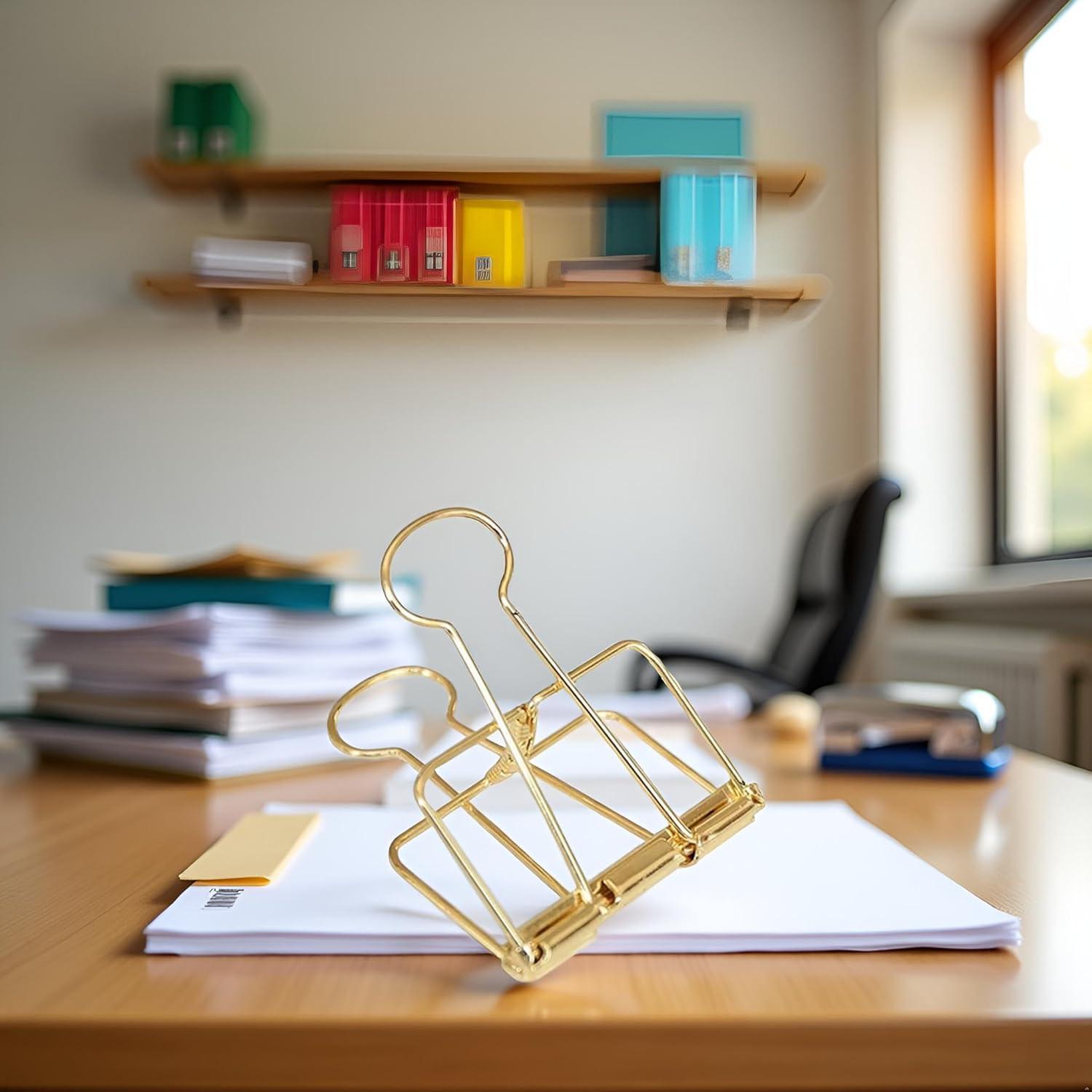 4 Clips de Sujeción Dorados 51mm GANPUB - Diseño Premium