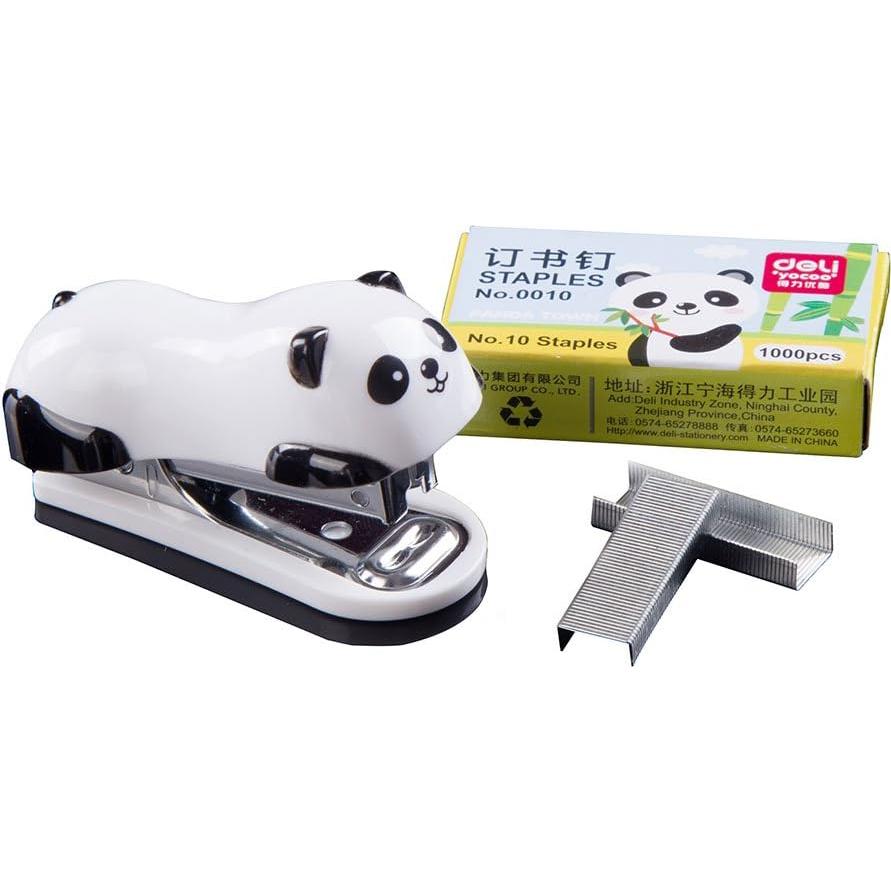 Mini Grapadora de Escritorio DECORA Panda con 1000 Grapas
