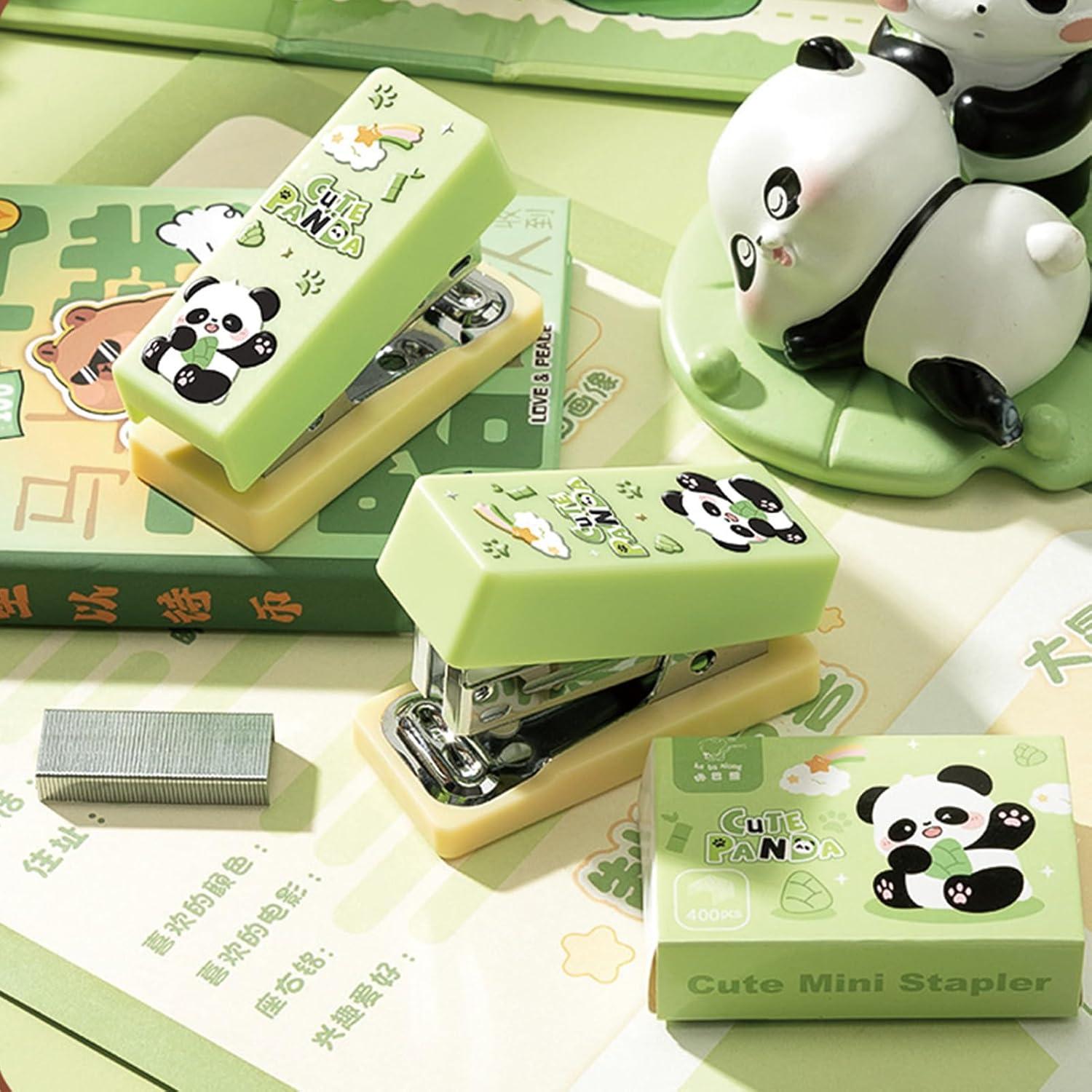 Grapadora de Escritorio MOZXIRZ Panda Mini con 400 Grapas