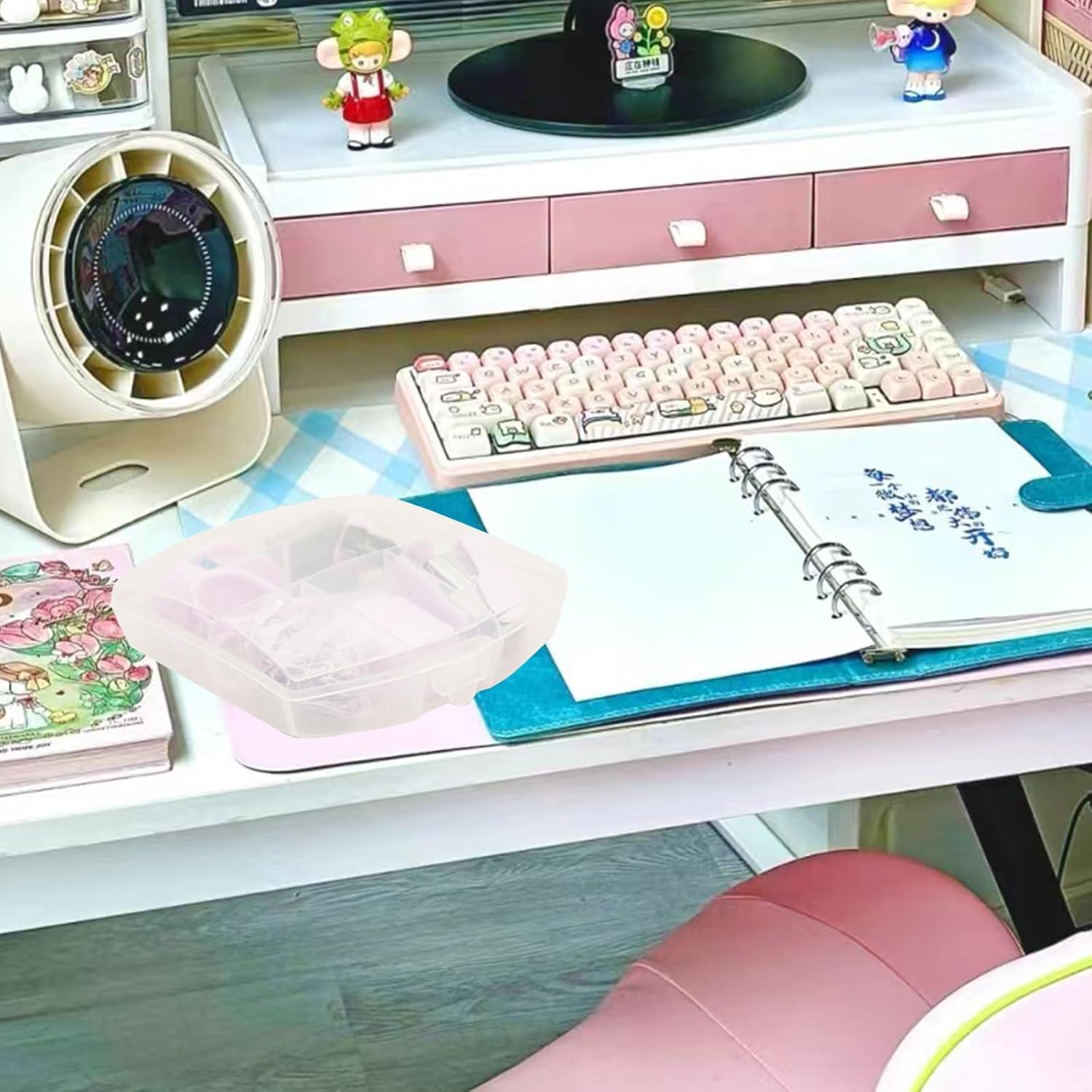 Kit de Suministros de Oficina Lilaly Rosa - Mini Grapadora y Más