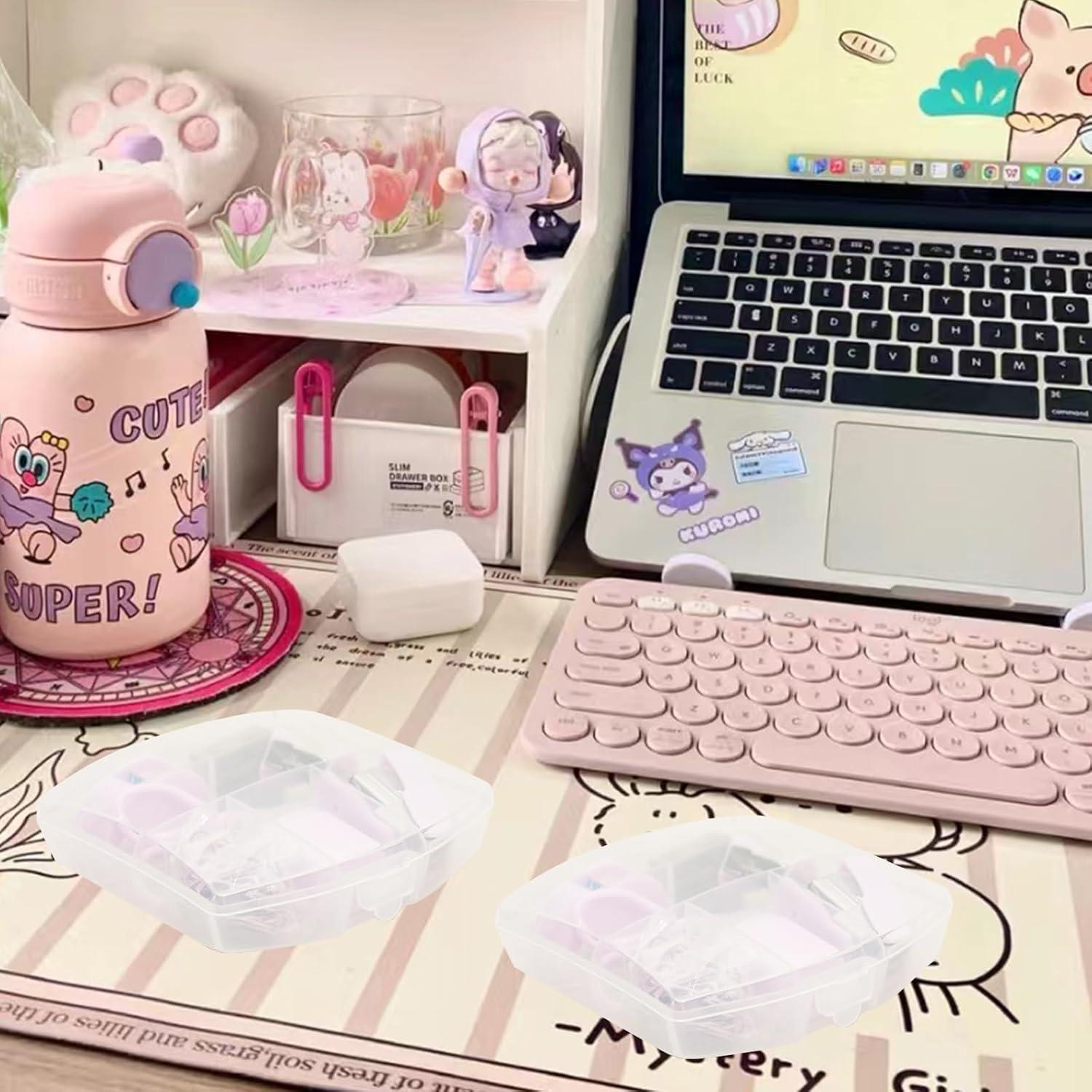 Kit de Suministros de Oficina Lilaly Rosa - Mini Grapadora y Más