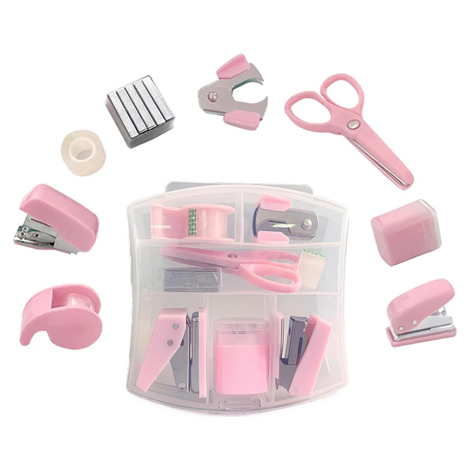 Kit de Suministros de Oficina Eubeneortho 8 Piezas Rosa